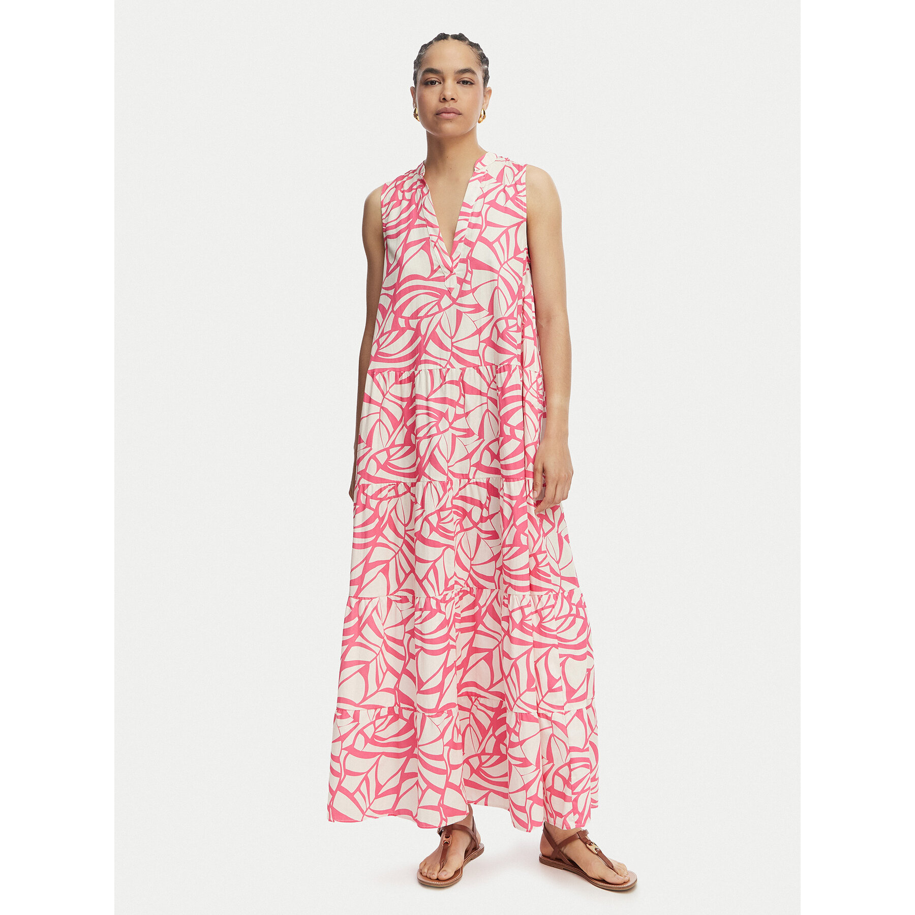 LOLA CASADEMUNT Sukienka letnia LS2616141 Różowy jasny Relaxed Fit