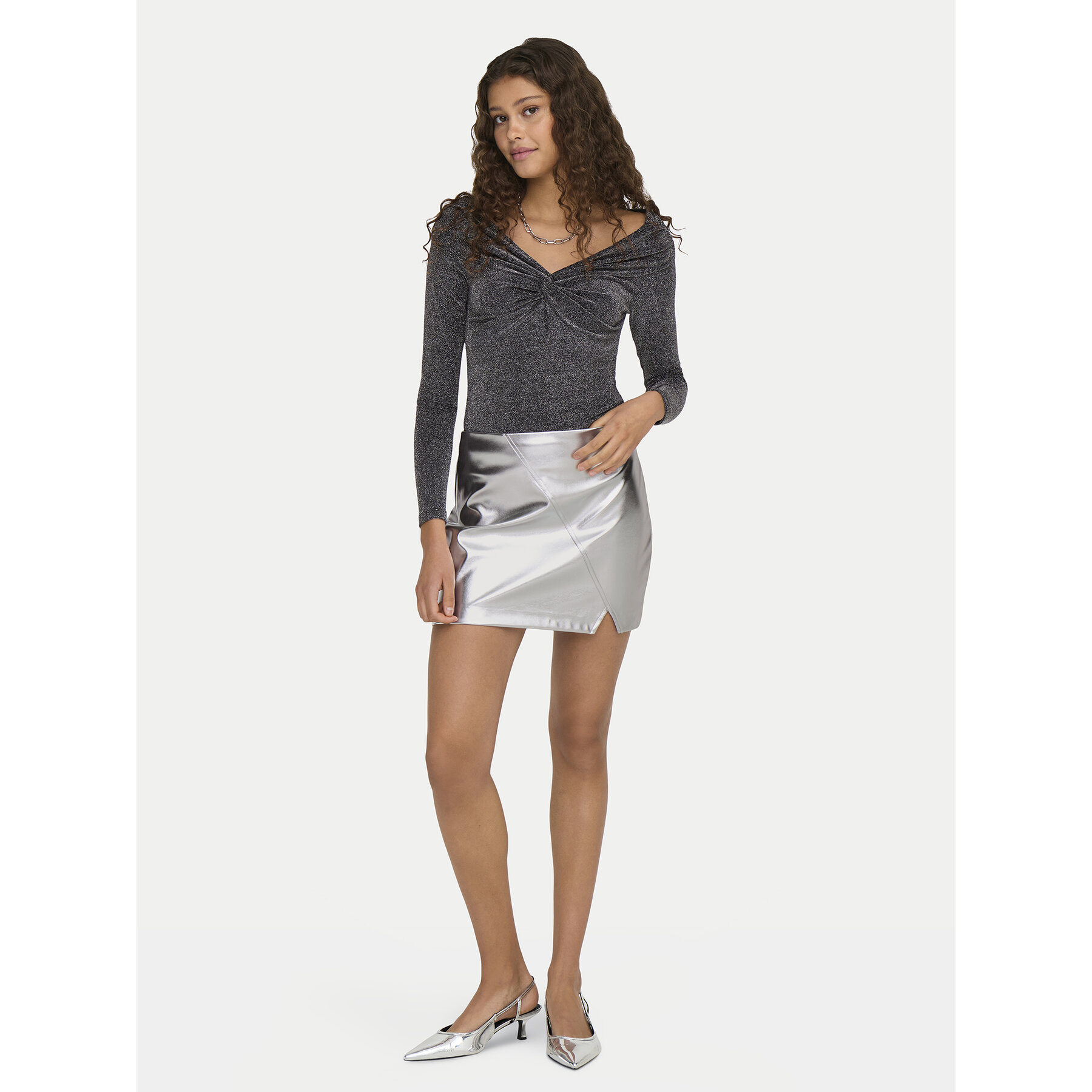 ONLY Bluzka Queen 15331413 Szary Slim Fit