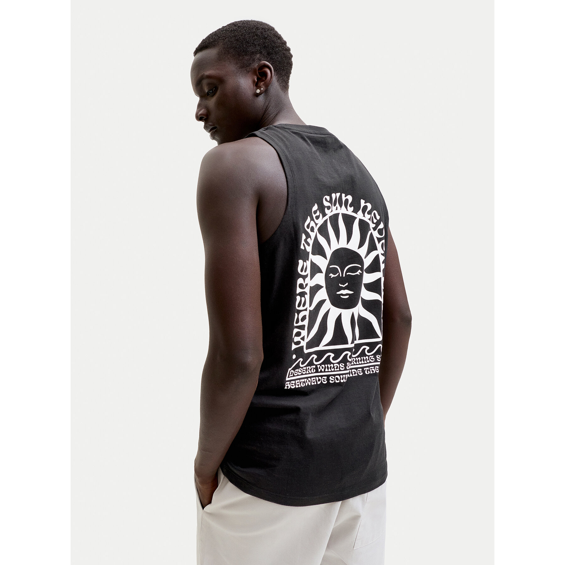 Jack & Jones Tank top Sunset 12297705 Czarny Relaxed Fit