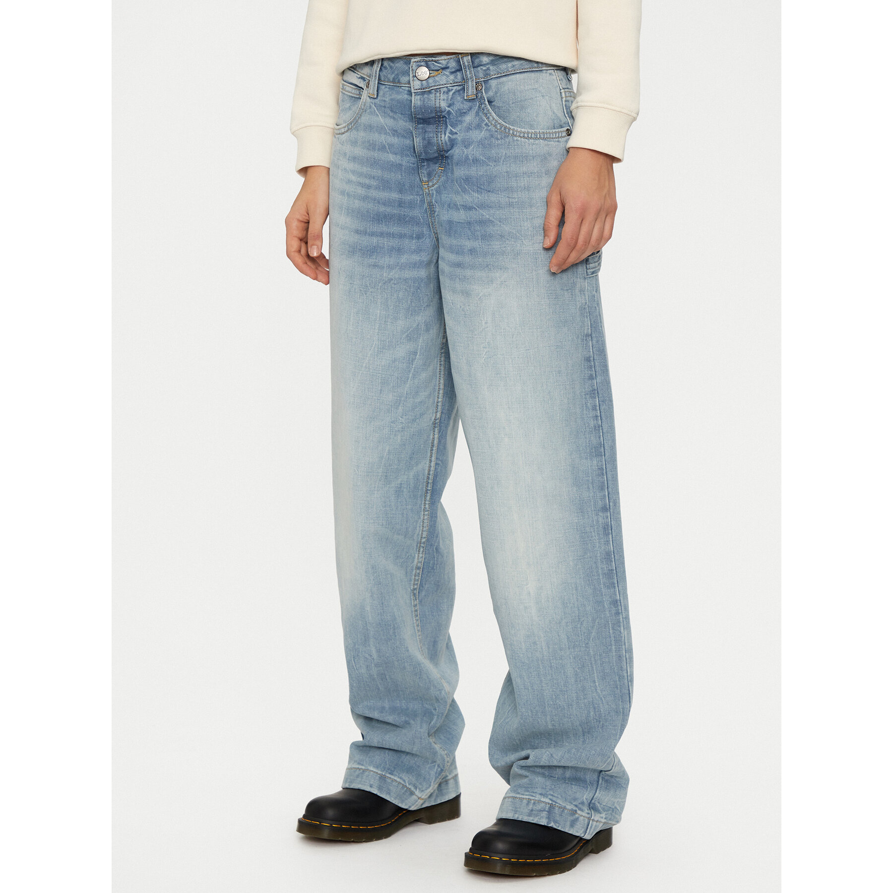 Lee Jeansy Carpenter 112355208 Niebieski Loose Fit