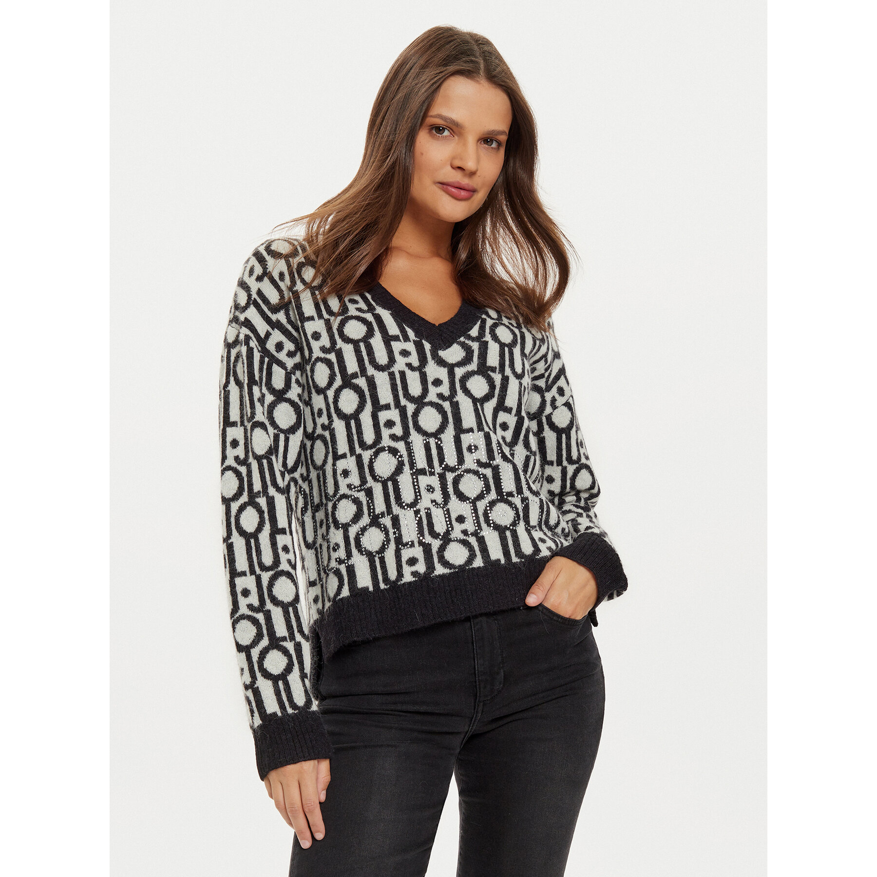 Liu Jo Sweter WF4436 MA30P Biały Regular Fit