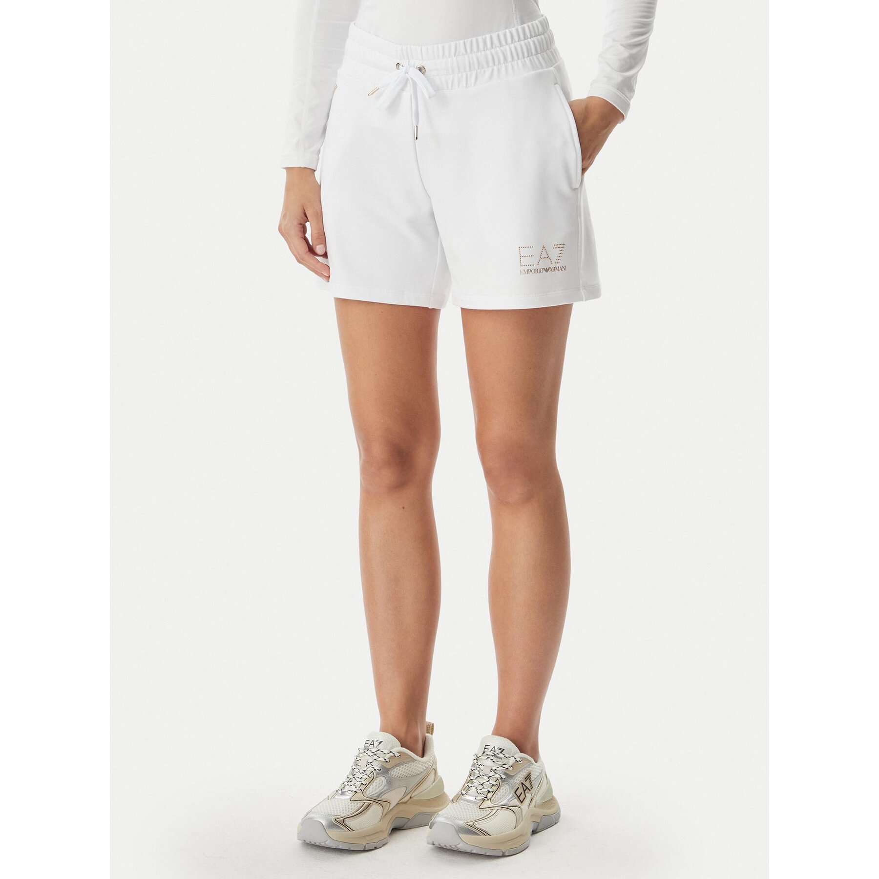 EA7 Emporio Armani Szorty sportowe 7W000269 AF12482 U0002 Biały Regular Fit