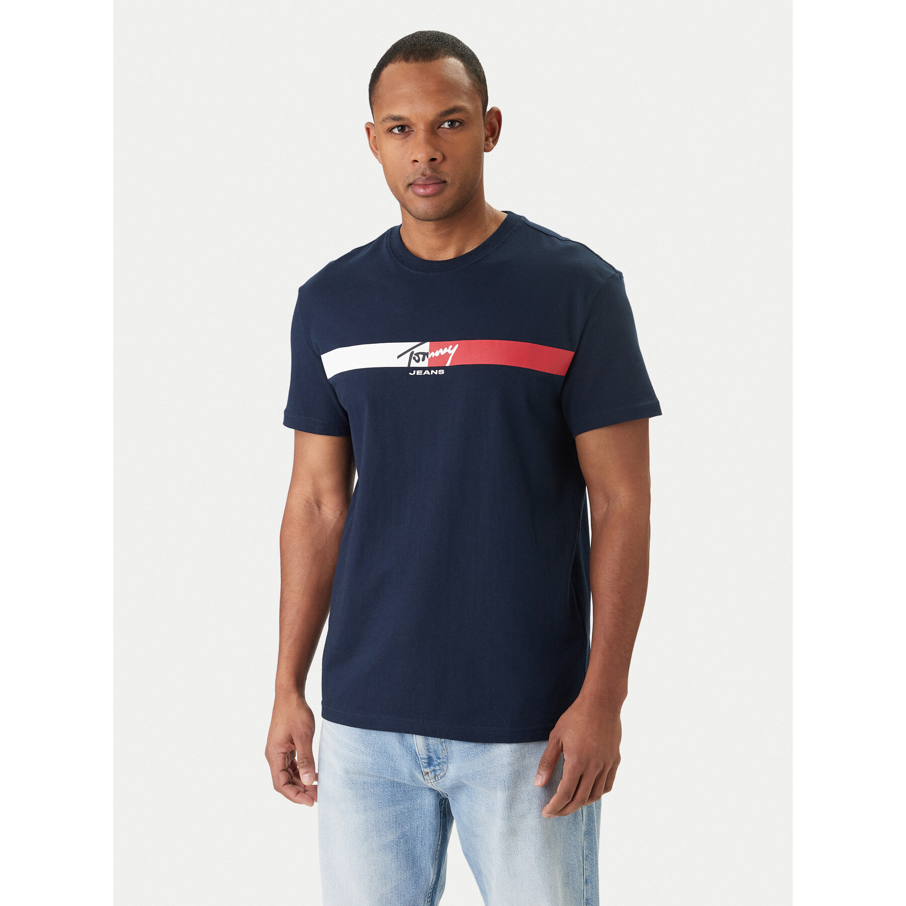 Tommy Jeans T-Shirt DM0DM22539 Granatowy Regular Fit