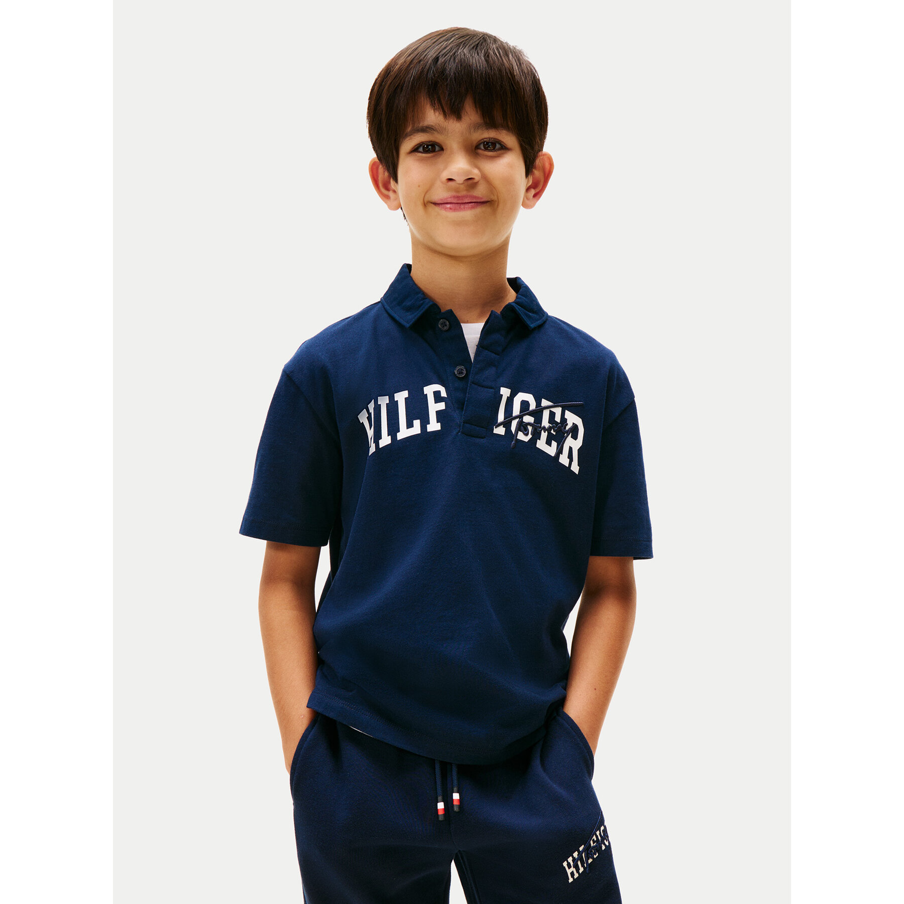 Tommy Hilfiger Spodnie dresowe Mixed Graphic KB0KB09695 Granatowy Regular Fit