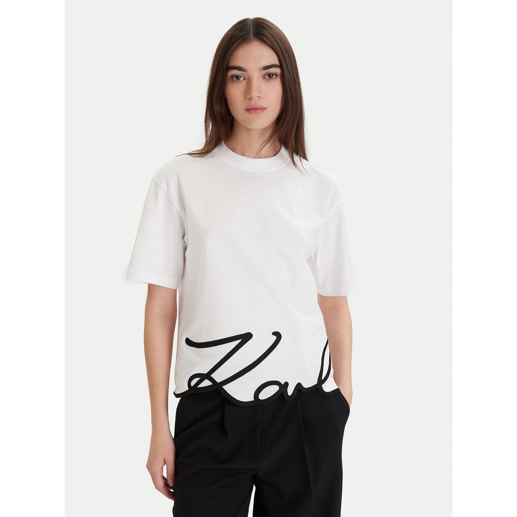 KARL LAGERFELD T-Shirt A1W17013 Biały Regular Fit
