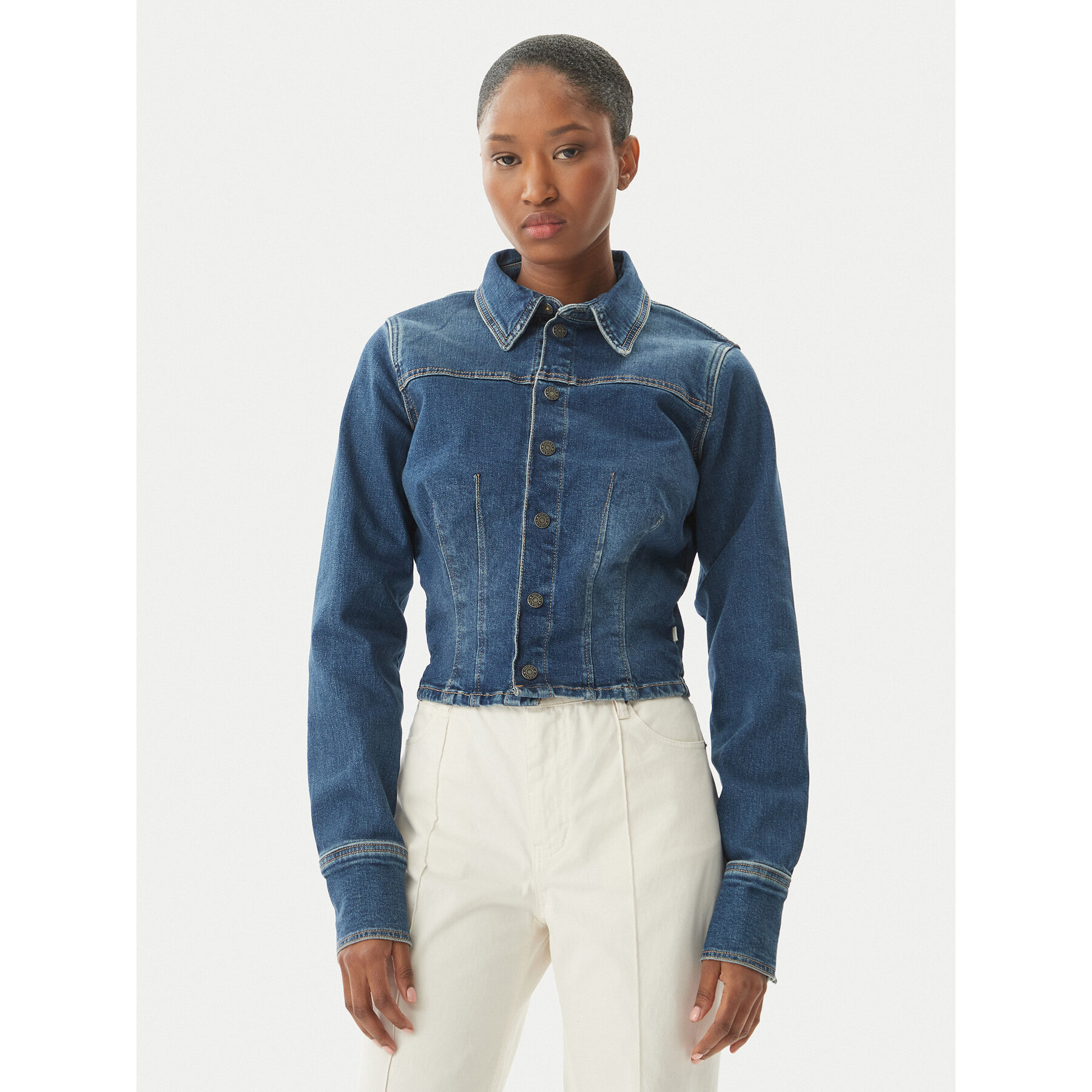 Guess Jeans Kurtka jeansowa W6RN84 D7251 Niebieski Classic Fit