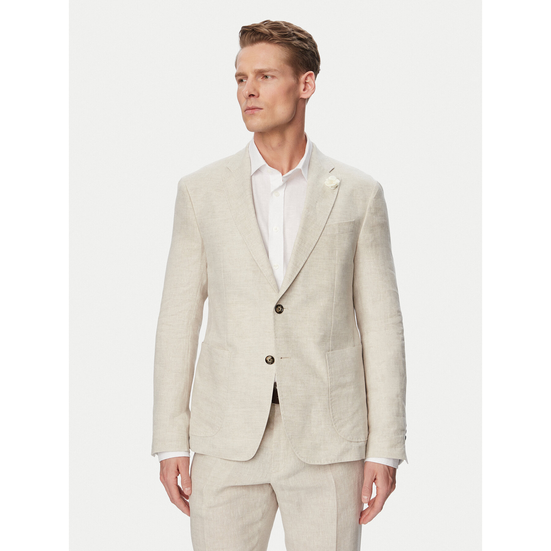 JOOP! Marynarka Hoverest 30102592 Beżowy jasny Slim Fit