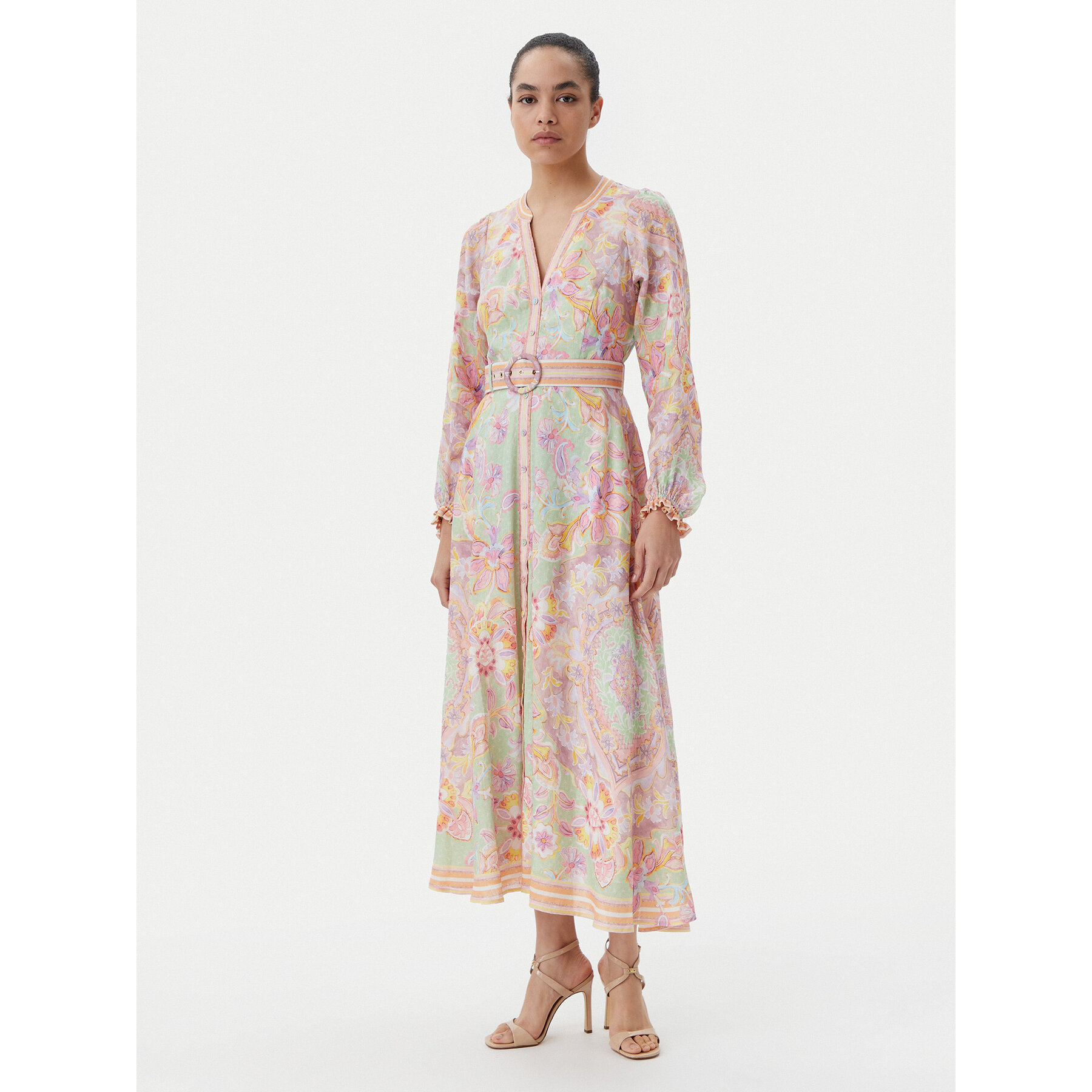 Hale Bob Sukienka letnia with linen 4ZCA612M Kolorowy Regular Fit