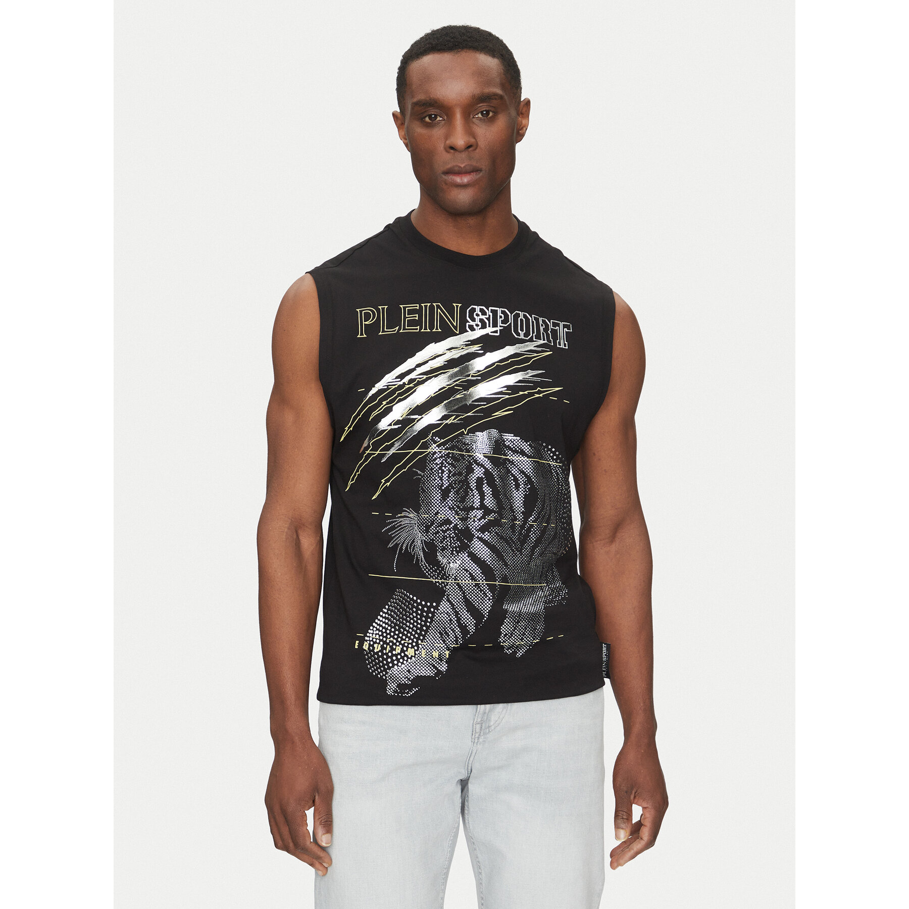 Plein Sport Tank top SAEC MTK8007 STE001N Czarny Regular Fit