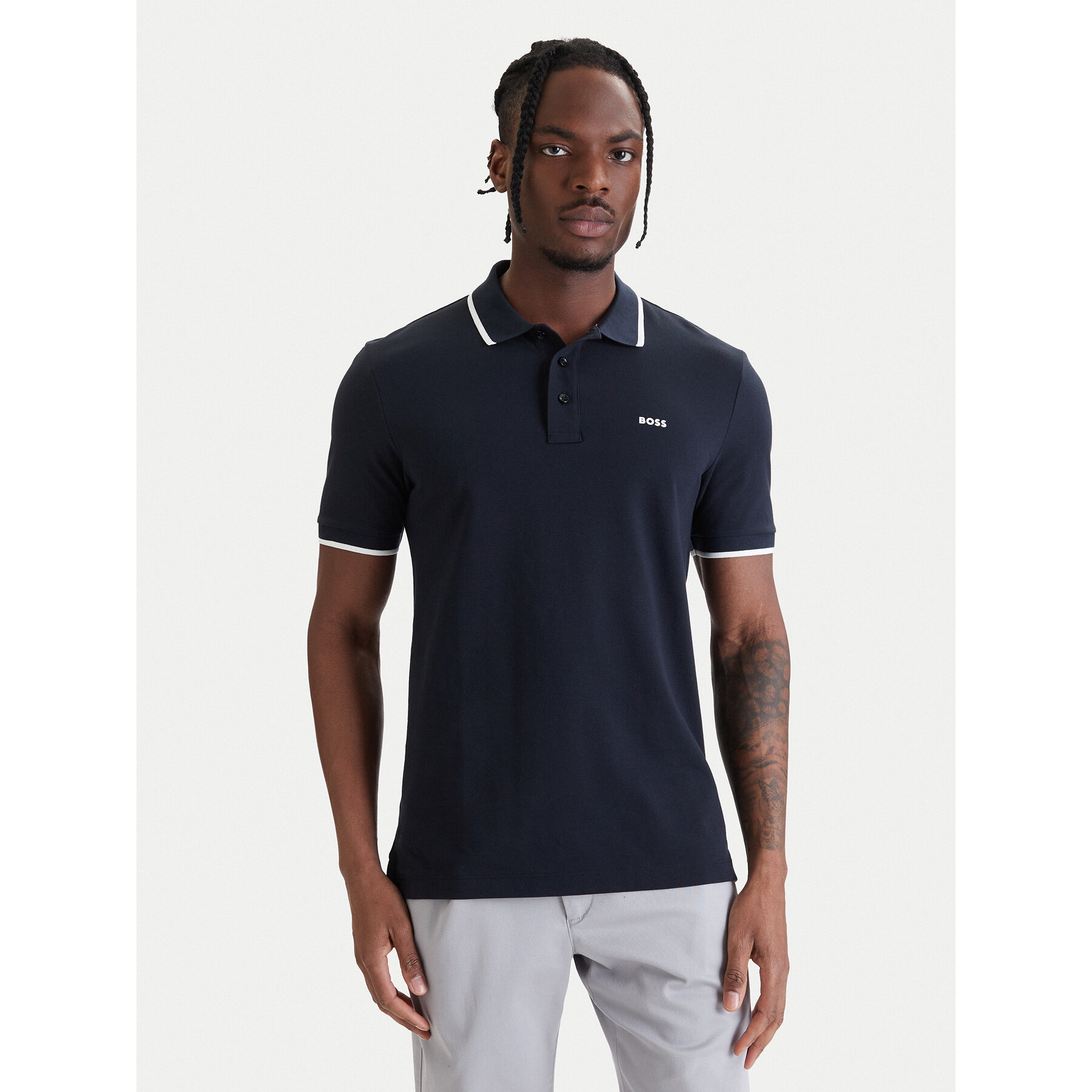 BOSS Polo Parlay 190 50494697 Granatowy Regular Fit