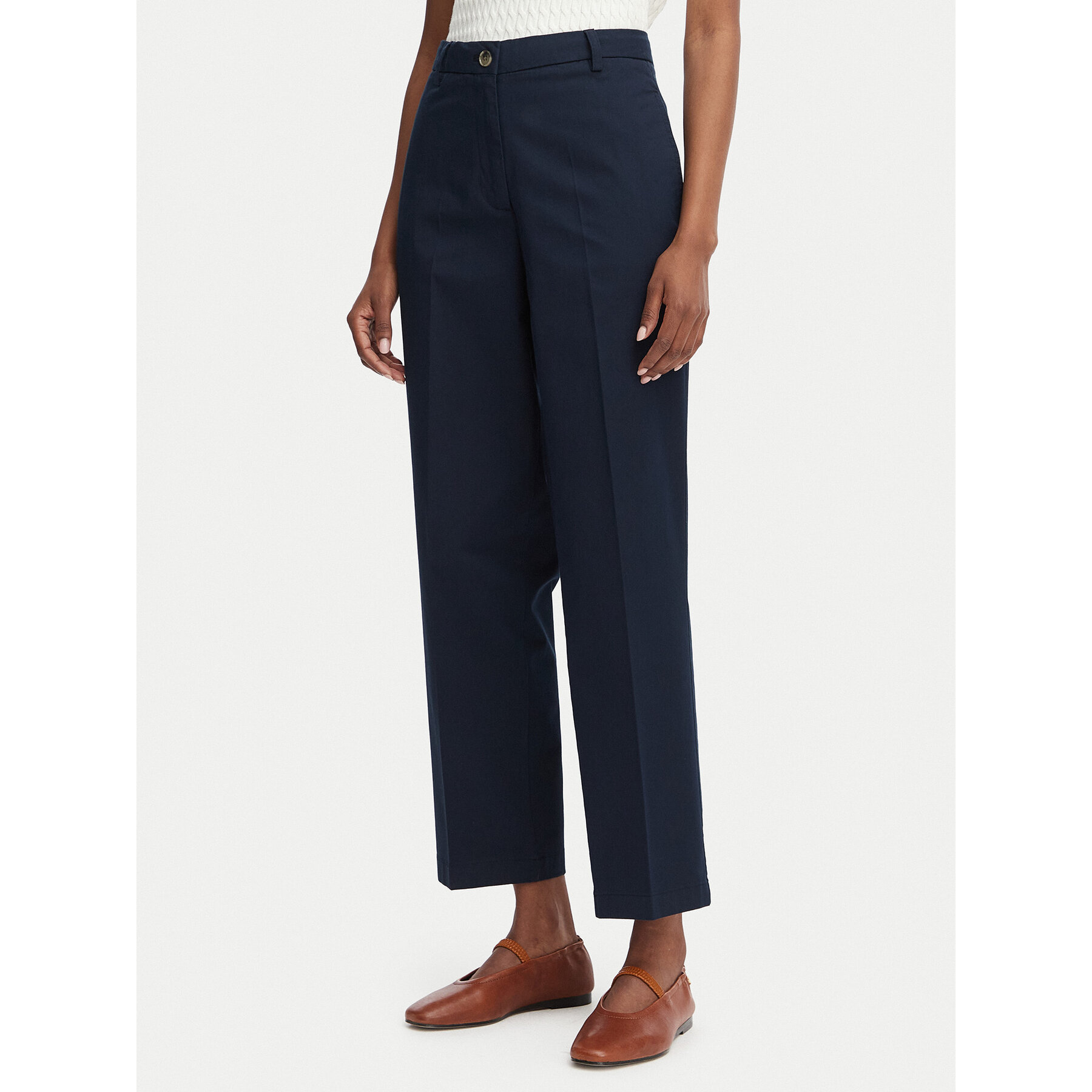 Tommy Hilfiger Chinosy WW0WW52817 Granatowy Slim Fit