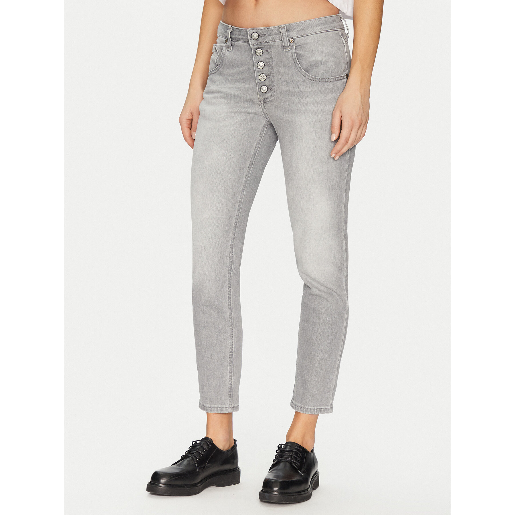 Please Jeansy P1YMCT5W8S Szary Regular Fit