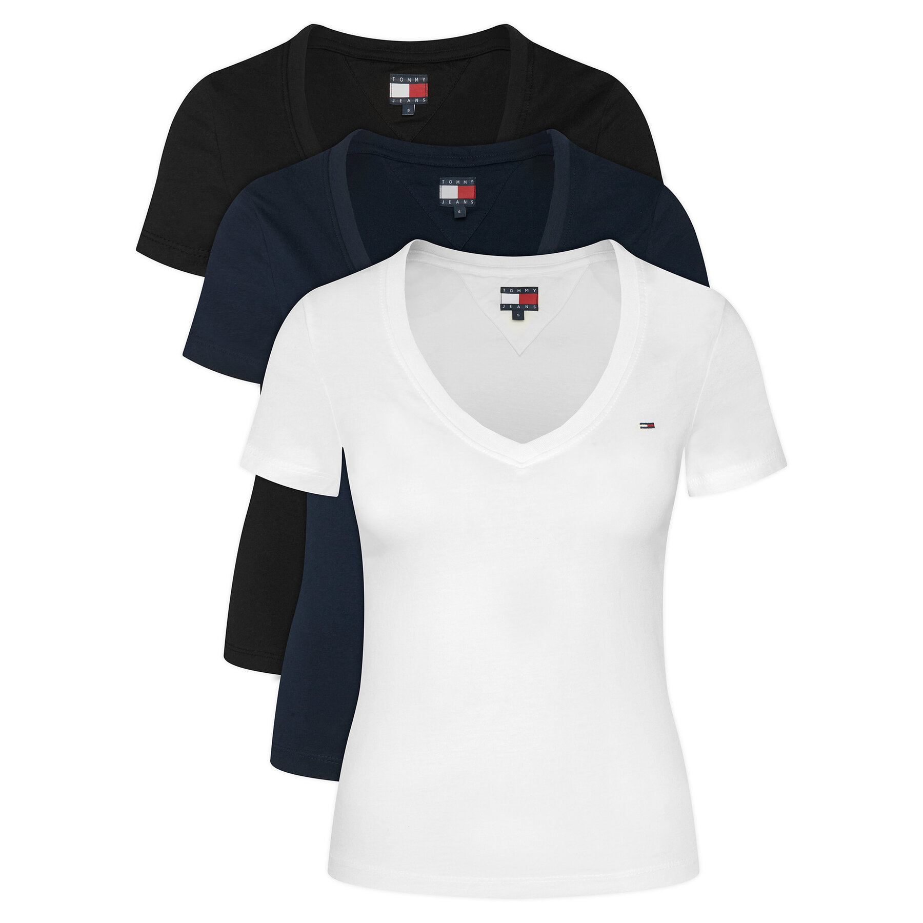 Tommy Jeans Komplet t-shirtów DW0DW23005 Kolorowy Slim Fit