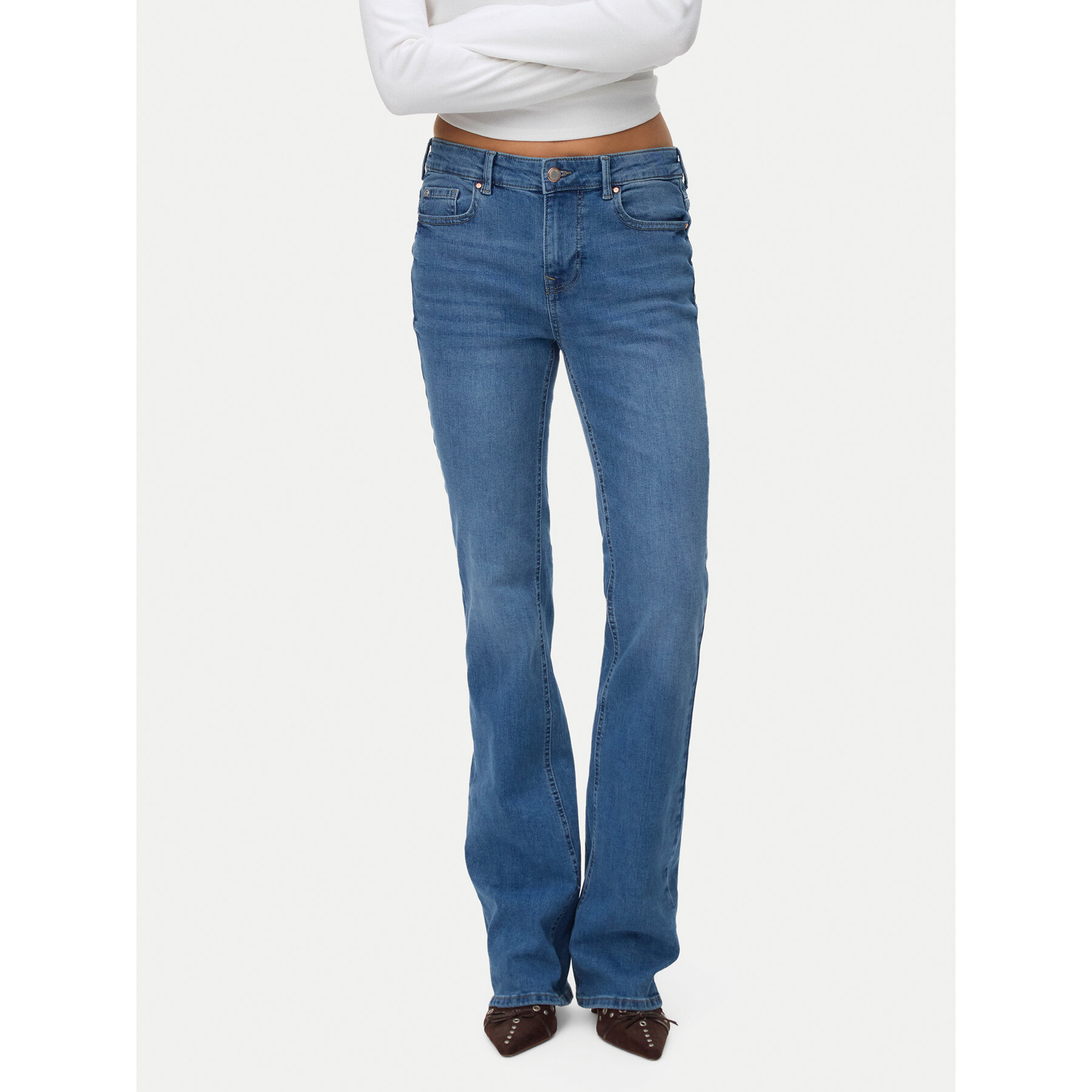 Vero Moda Jeansy Flash 10342007 Niebieski Flared Fit