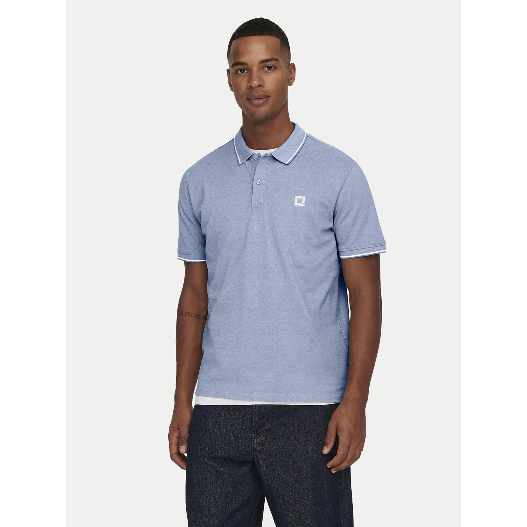 Only & Sons Polo Fletcher 22024827 Błękitny Regular Fit