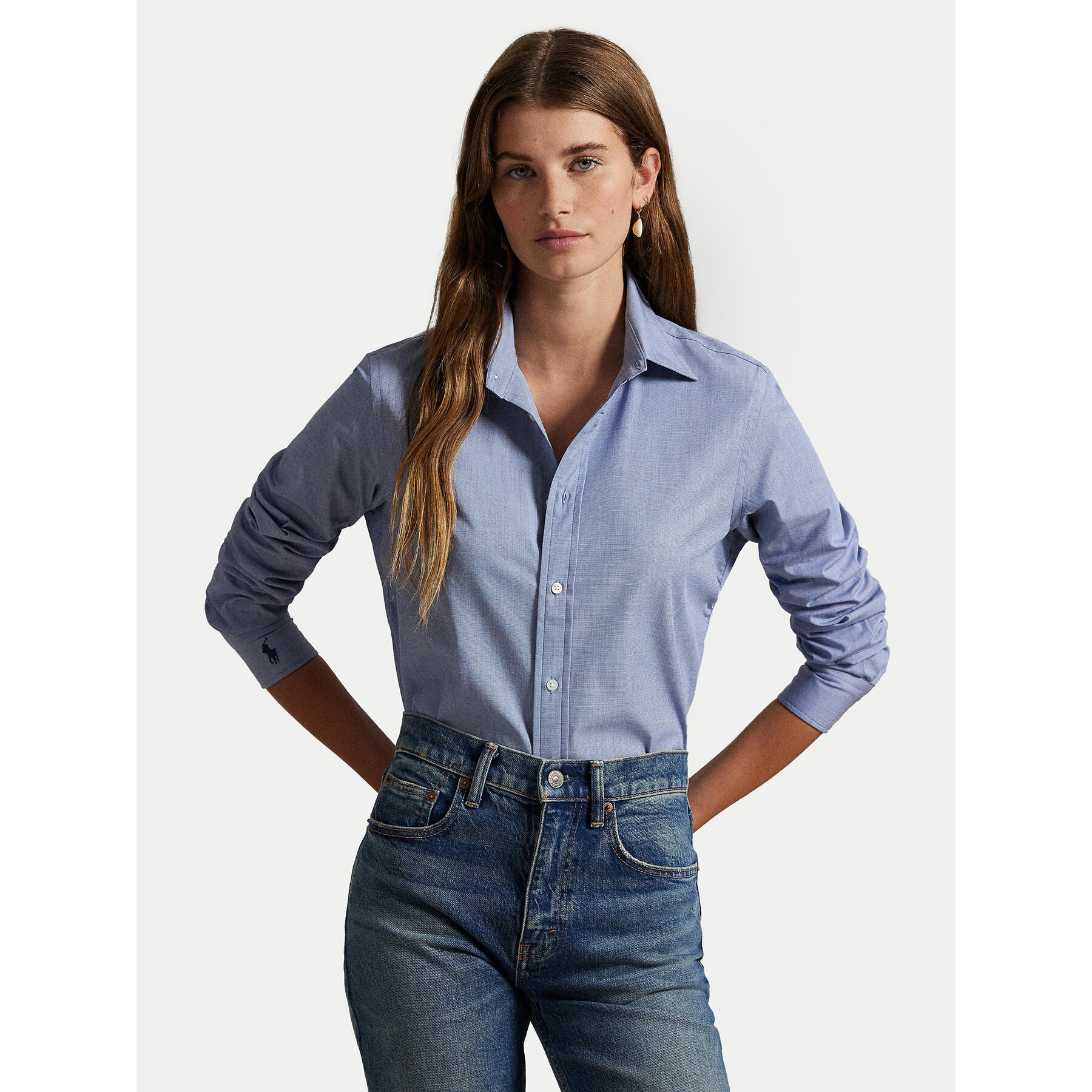 Polo Ralph Lauren Koszula 211941509004 Błękitny Slim Fit