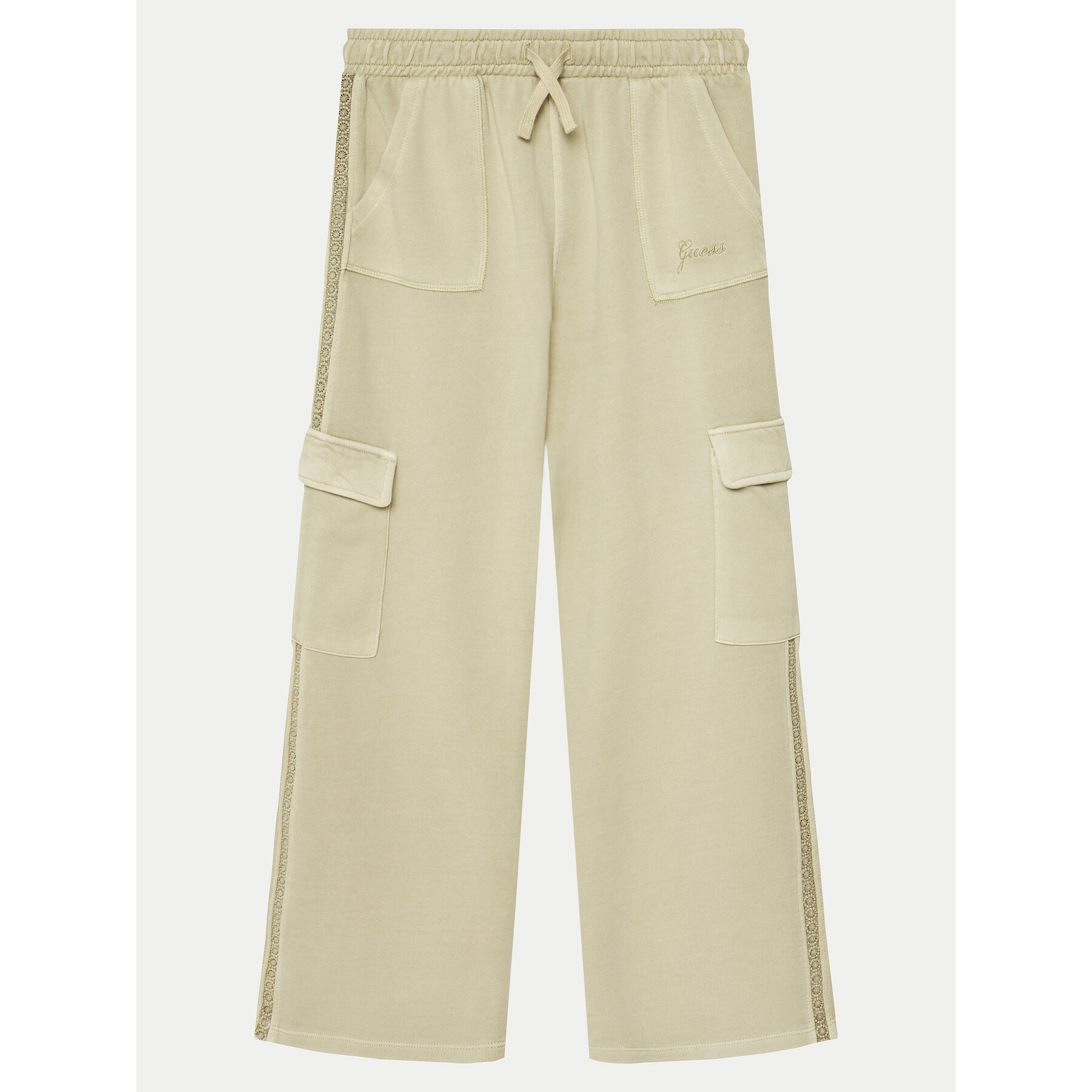Guess Spodnie materiałowe J5RQ14 KAD74 Zielony Regular Fit