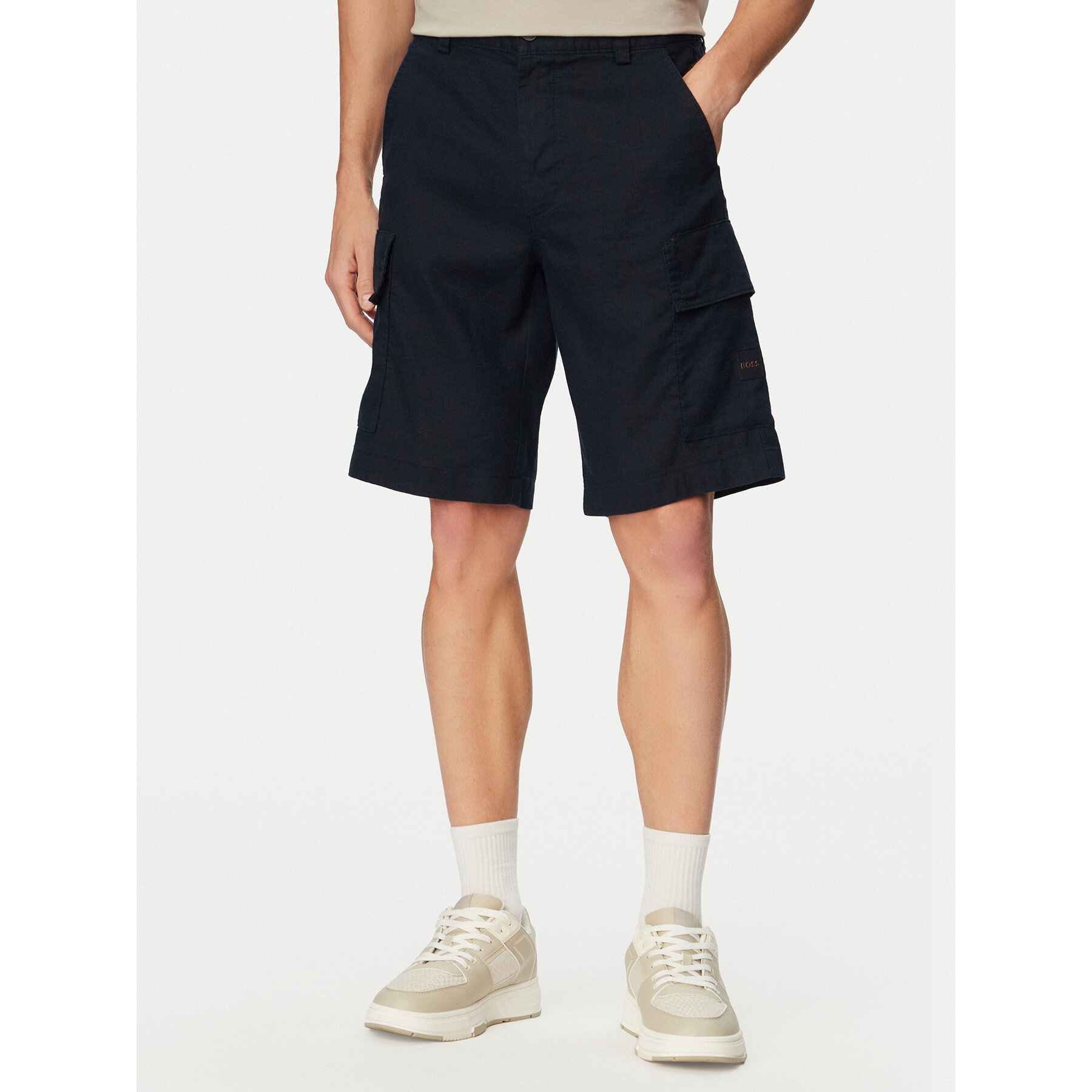 BOSS Szorty materiałowe Sisla 50559366 Granatowy Relaxed Fit