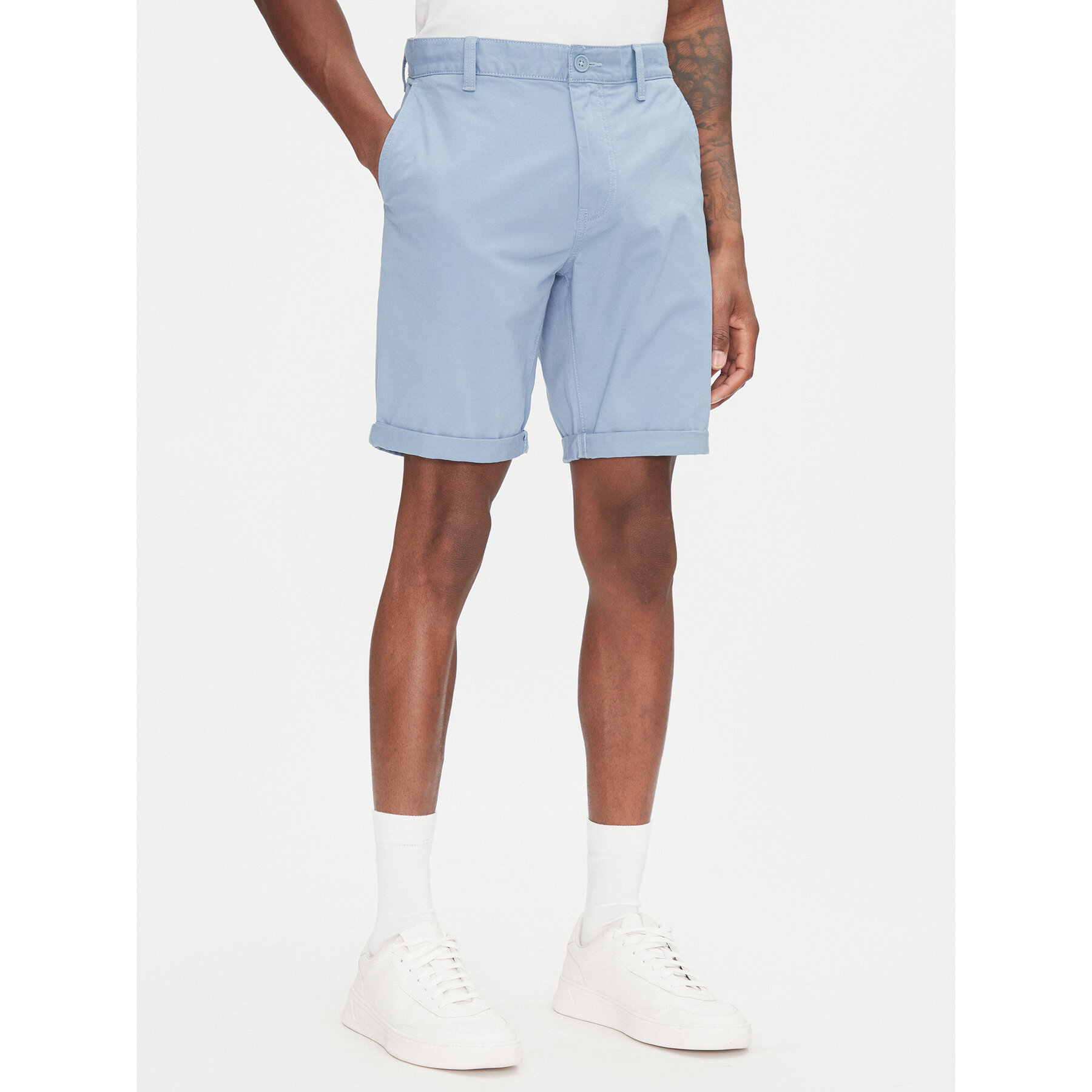 Tommy Jeans Szorty materiałowe Scanton DM0DM21950 Niebieski Slim Fit