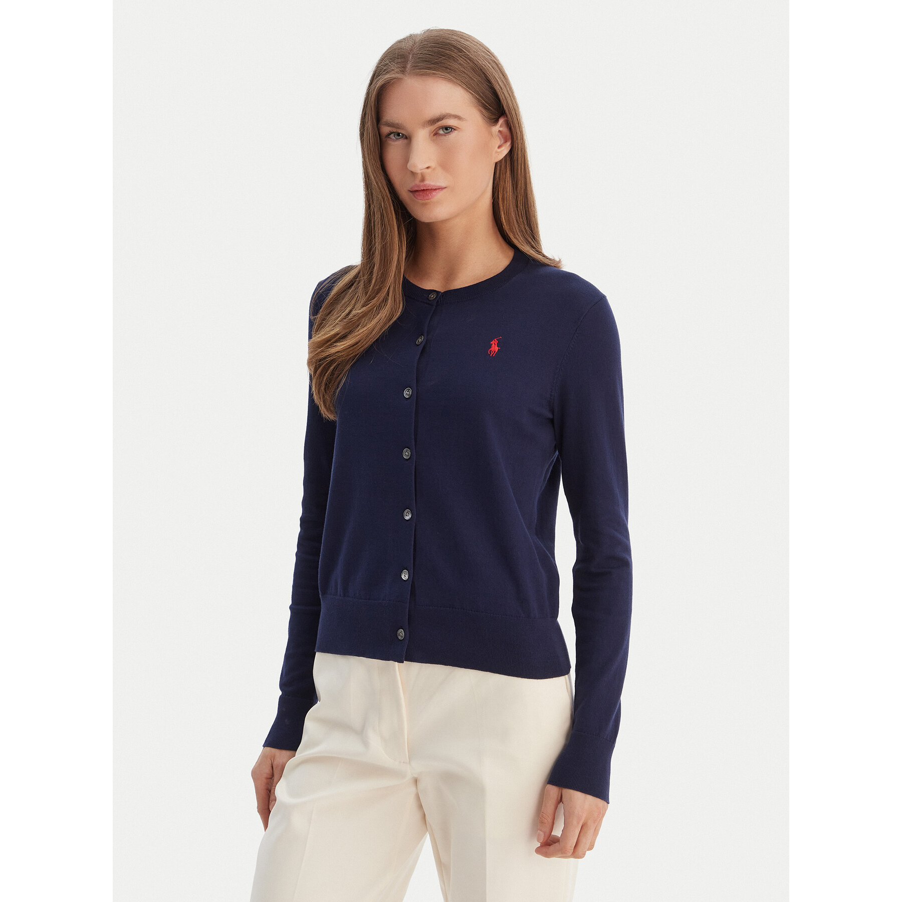 Polo Ralph Lauren Kardigan 211971871004 Granatowy Slim Fit