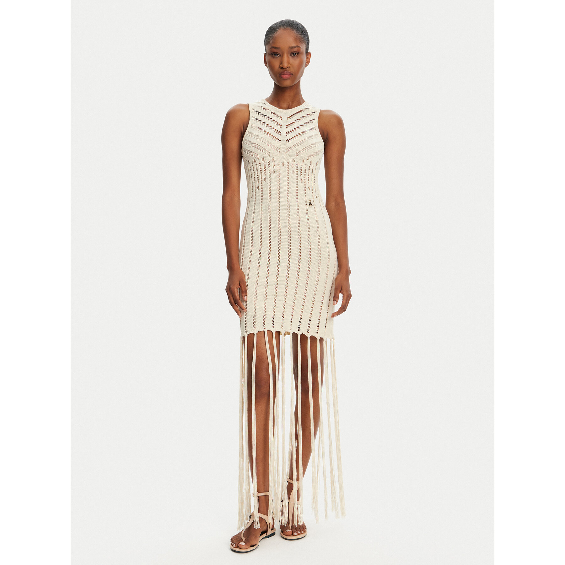 Patrizia Pepe Sukienka dzianinowa 2A2916/K260-B823 Beżowy Regular Fit