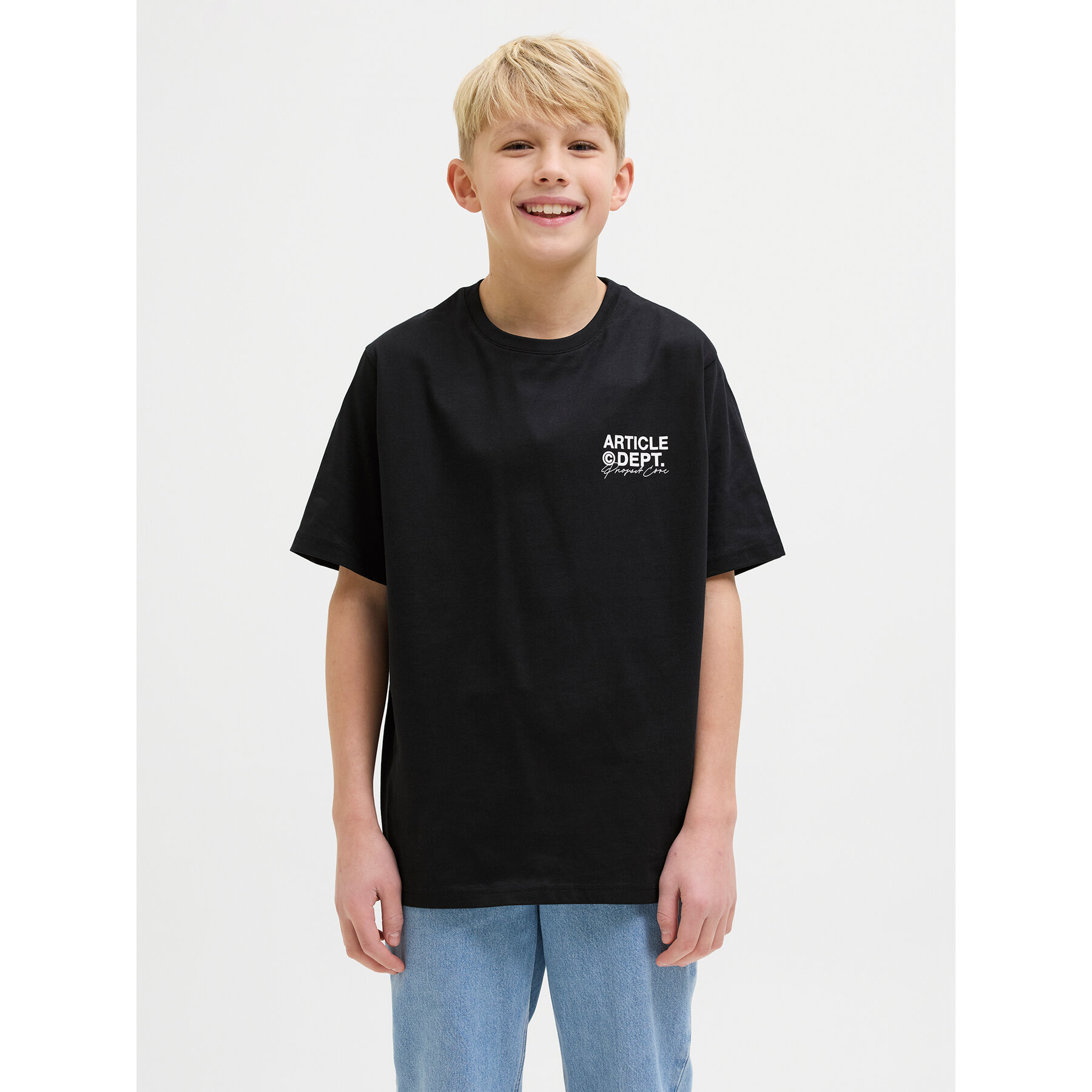 Jack & Jones Junior T-Shirt Dynamic Dust 12274677 Czarny Loose Fit