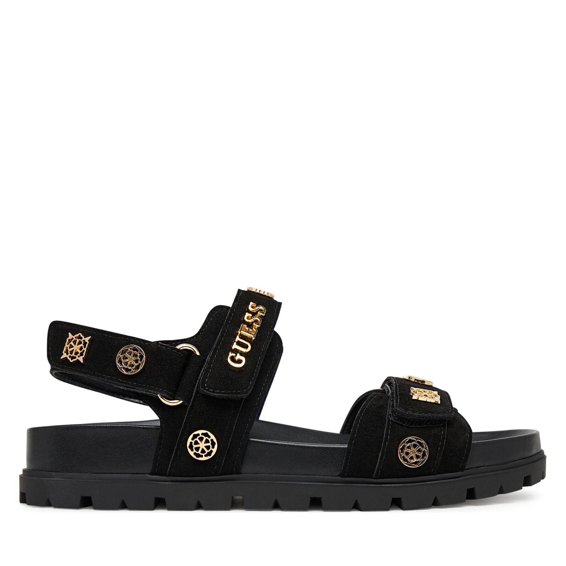 Guess Sandały FLPFLO ESU03 Czarny