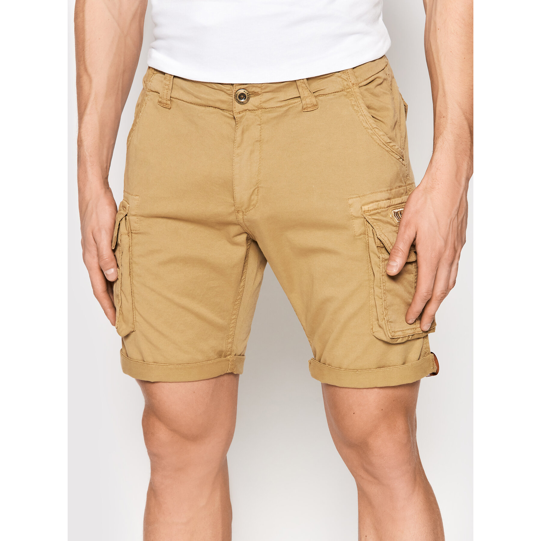 Alpha Industries Szorty materiałowe Crew 176203 Beżowy Regular Fit