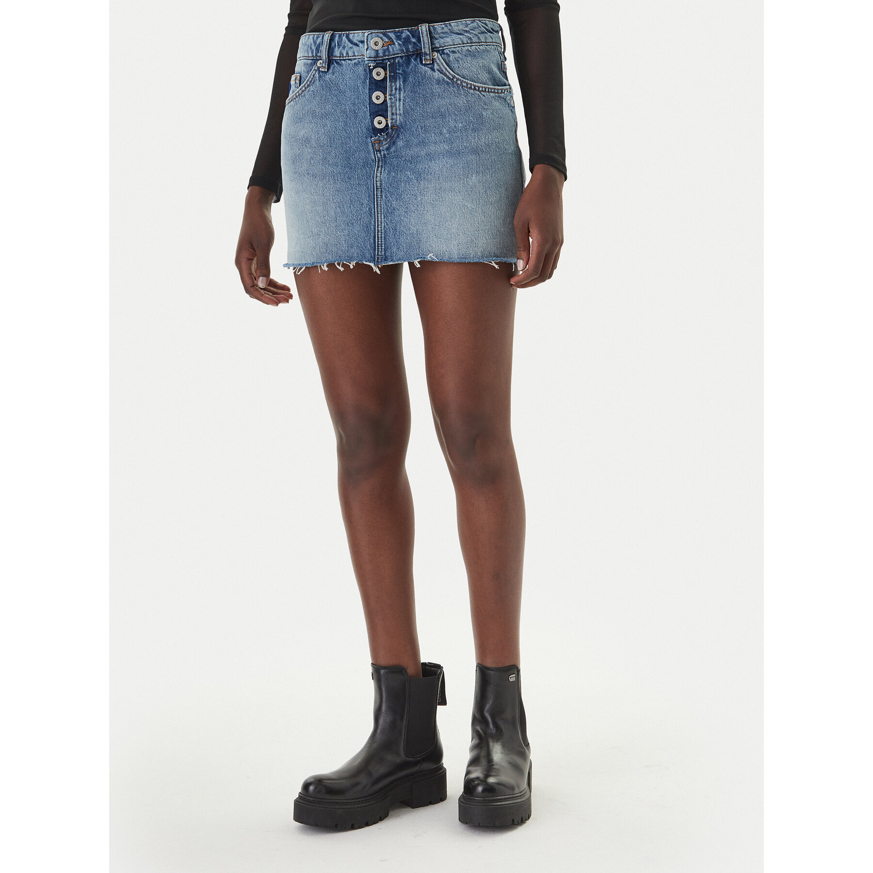 HUGO Spódnica jeansowa Galanie 50561137 Niebieski Regular Fit