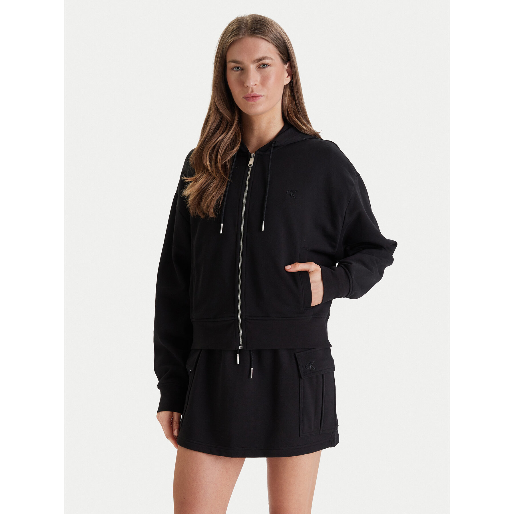Calvin Klein Jeans Bluza Monogram LV047F208G Czarny Relaxed Fit