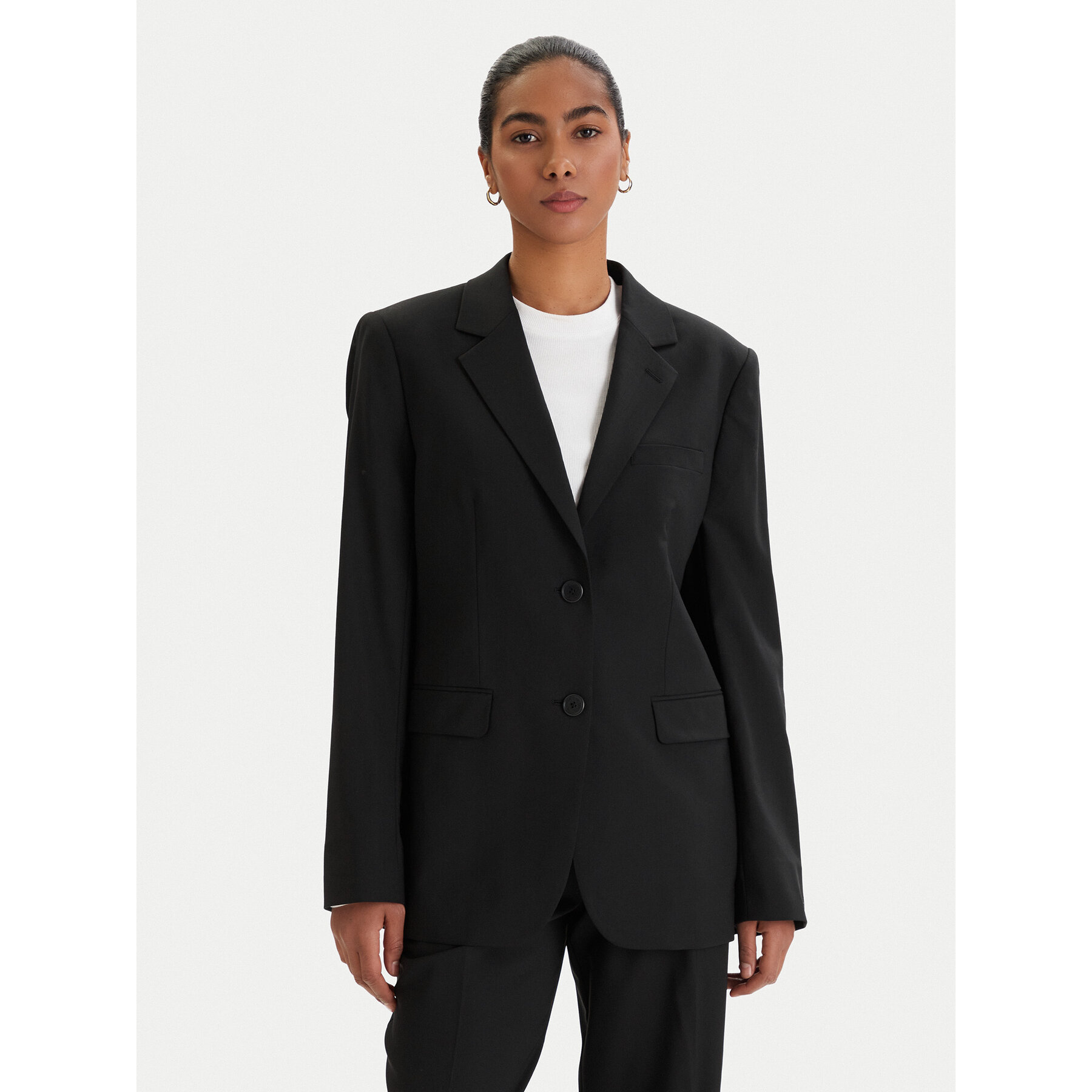 KARL LAGERFELD Marynarka B1W14012 Czarny Relaxed Fit