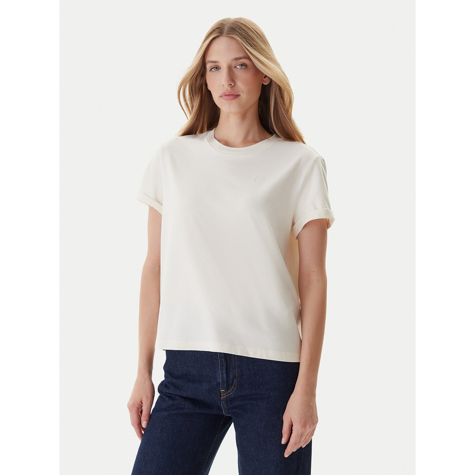 Mustang T-Shirt Monroe 1016755 Écru Relaxed Fit