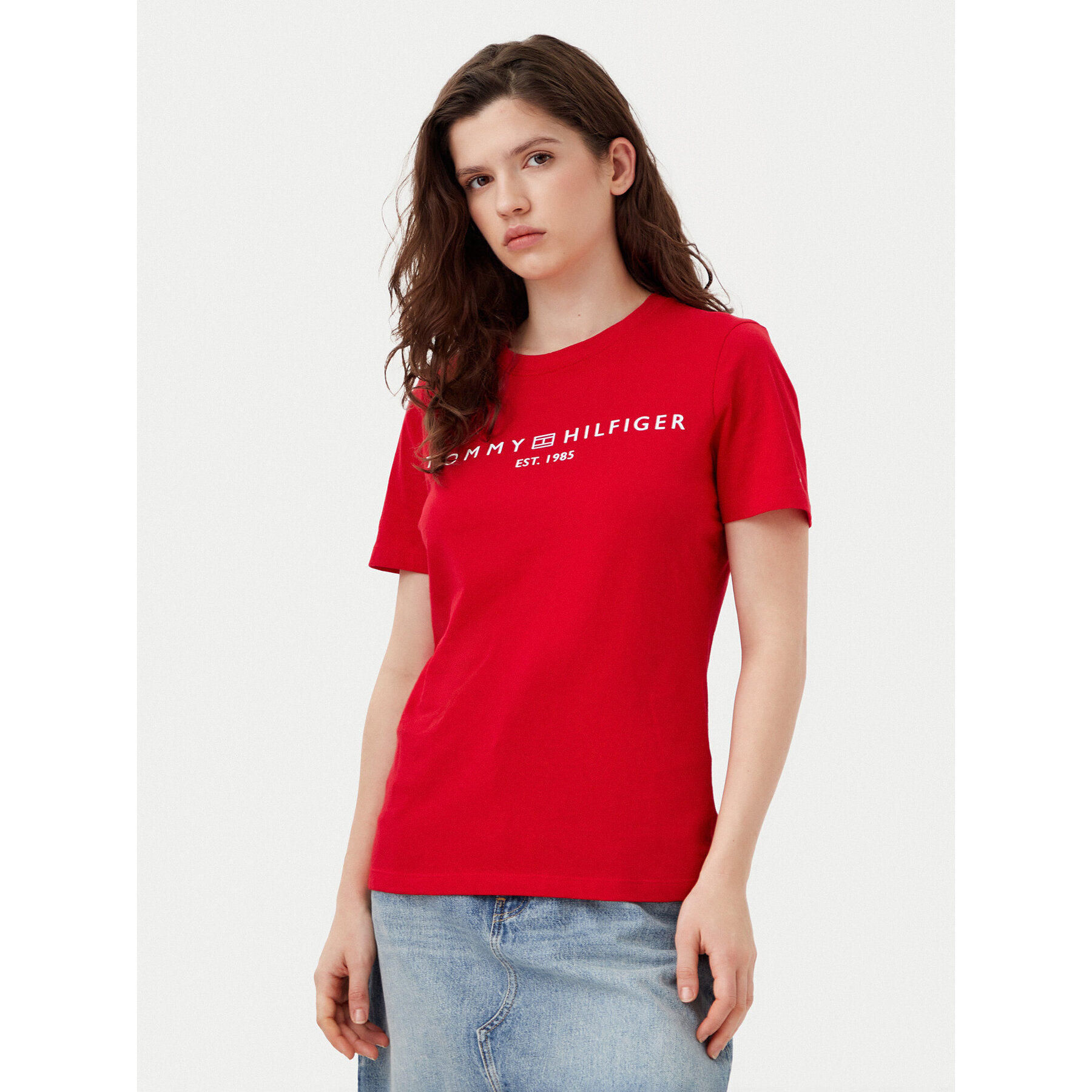 Tommy Hilfiger T-Shirt WW0WW40276 Czerwony Regular Fit