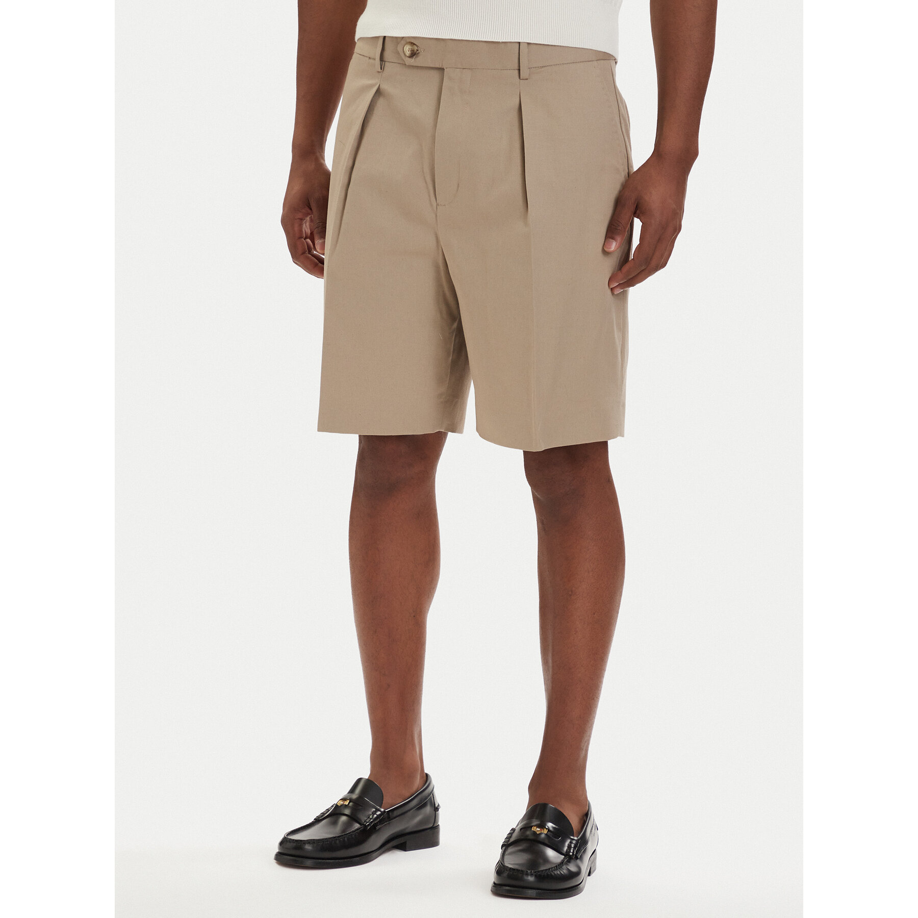 Tommy Hilfiger Szorty materiałowe Smart Casual MW0MW42670 Beżowy jasny Relaxed Fit