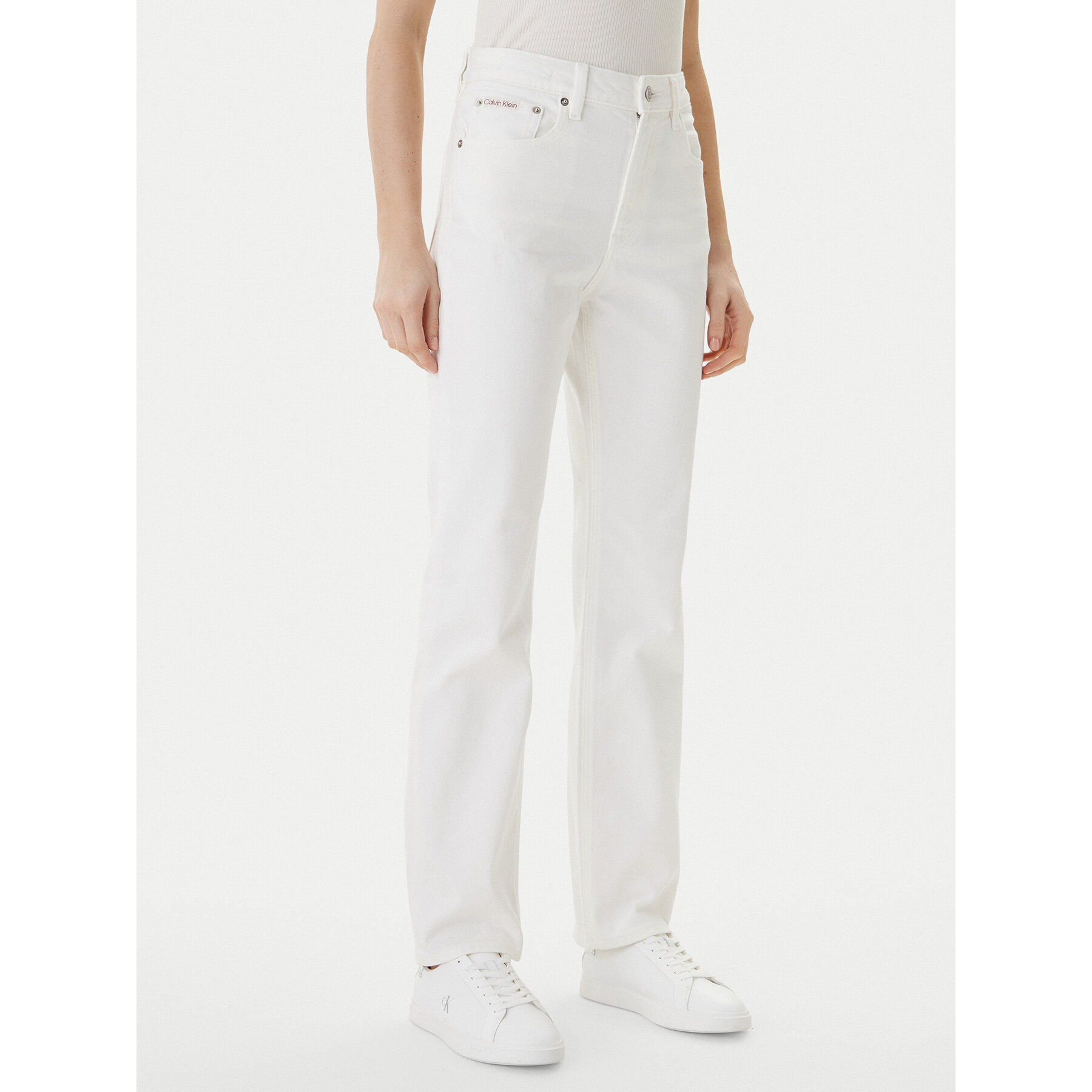 Calvin Klein Jeans Jeansy LV047F712G Écru Straight Fit