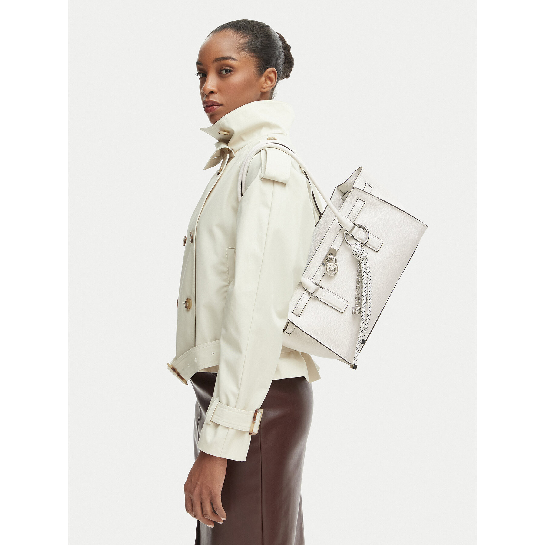 MICHAEL Michael Kors Torebka Hamilton Moderne 30F5SNXT0L Écru