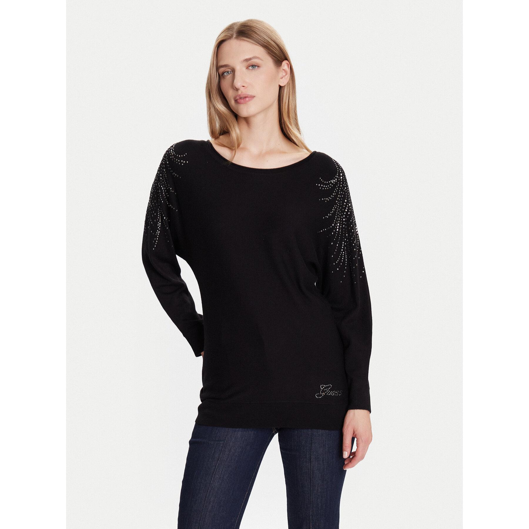 Guess Sweter W5BR38 Z2NQ2 Czarny Relaxed Fit