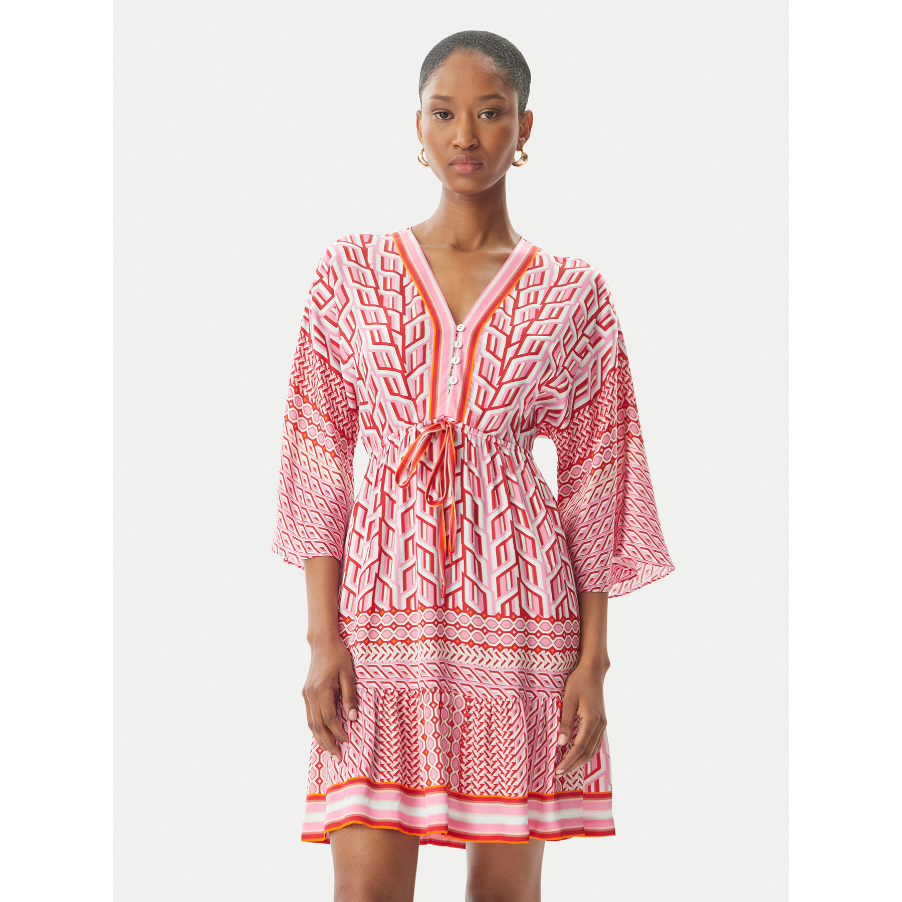 Hale Bob Sukienka letnia Theia 62NT650A Czerwony Relaxed Fit