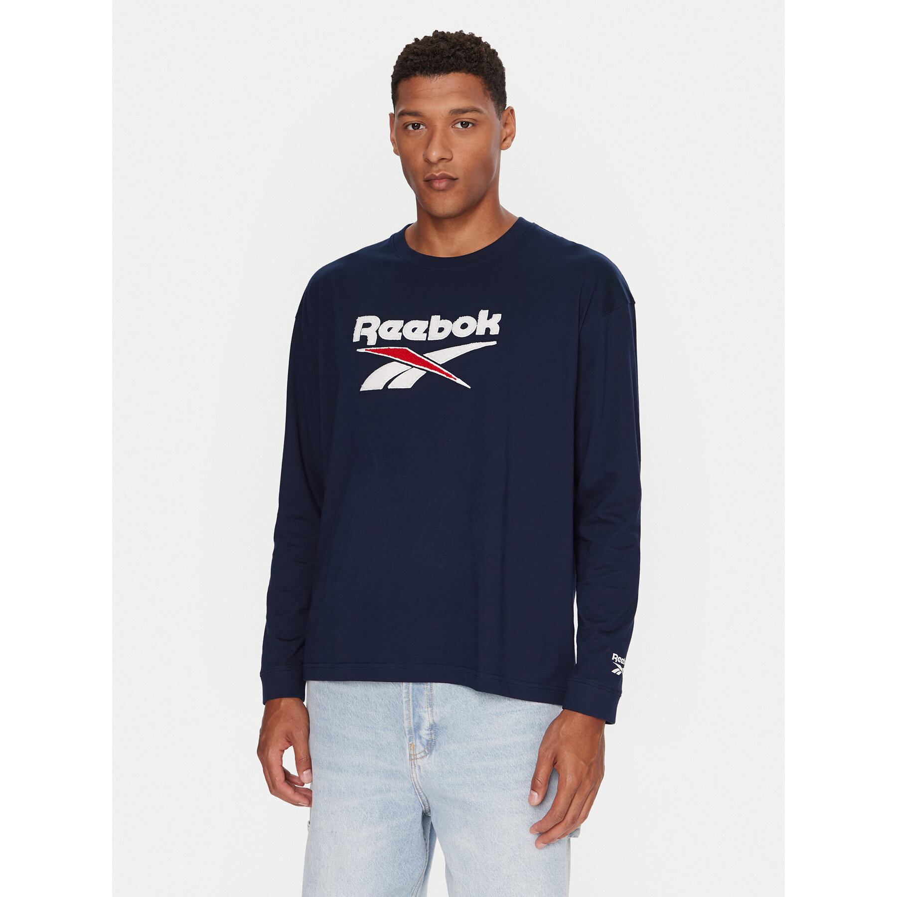 Reebok Longsleeve RK25155CCM Granatowy Regular Fit