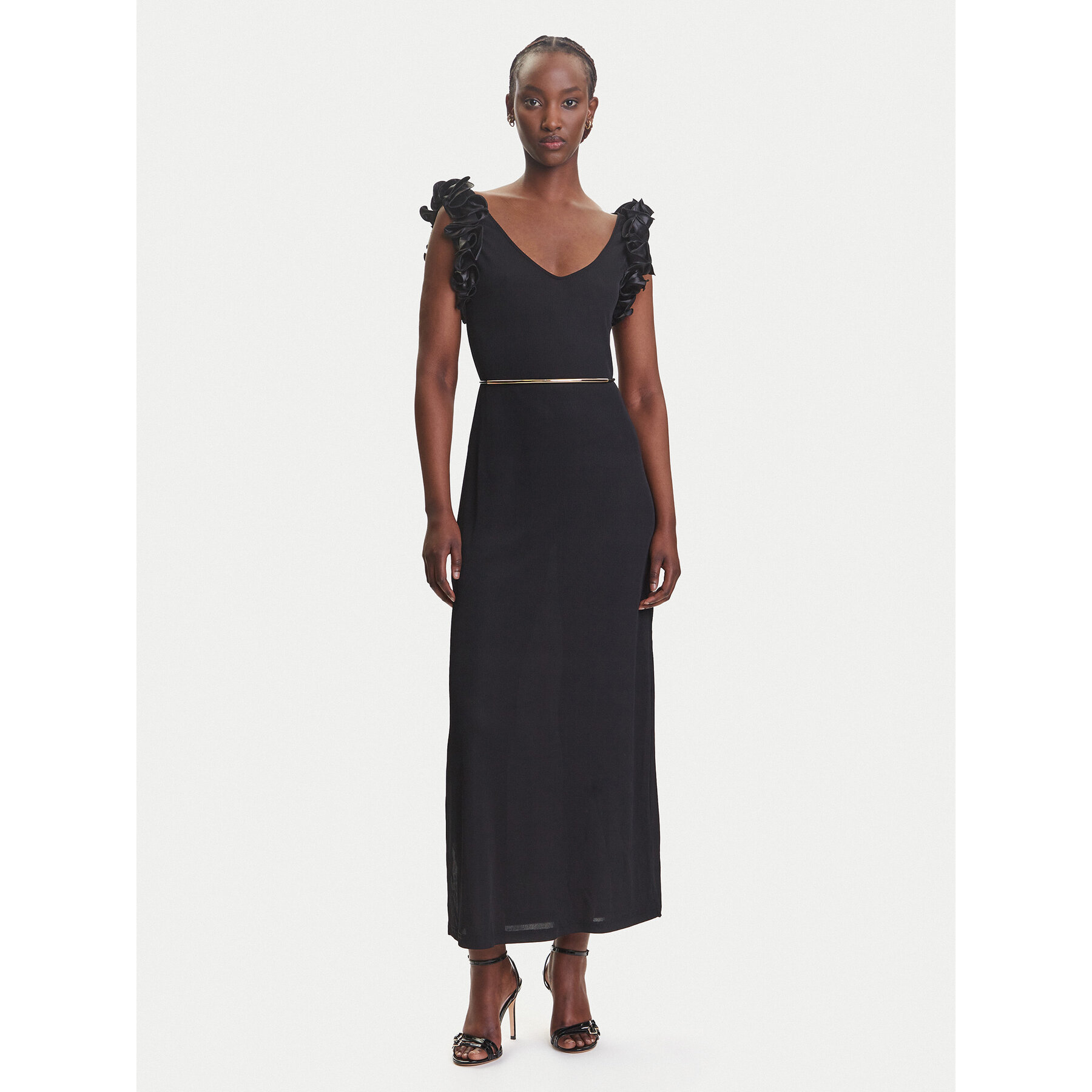 Fracomina Sukienka koktajlowa FR25SD3005J46301 Czarny Regular Fit