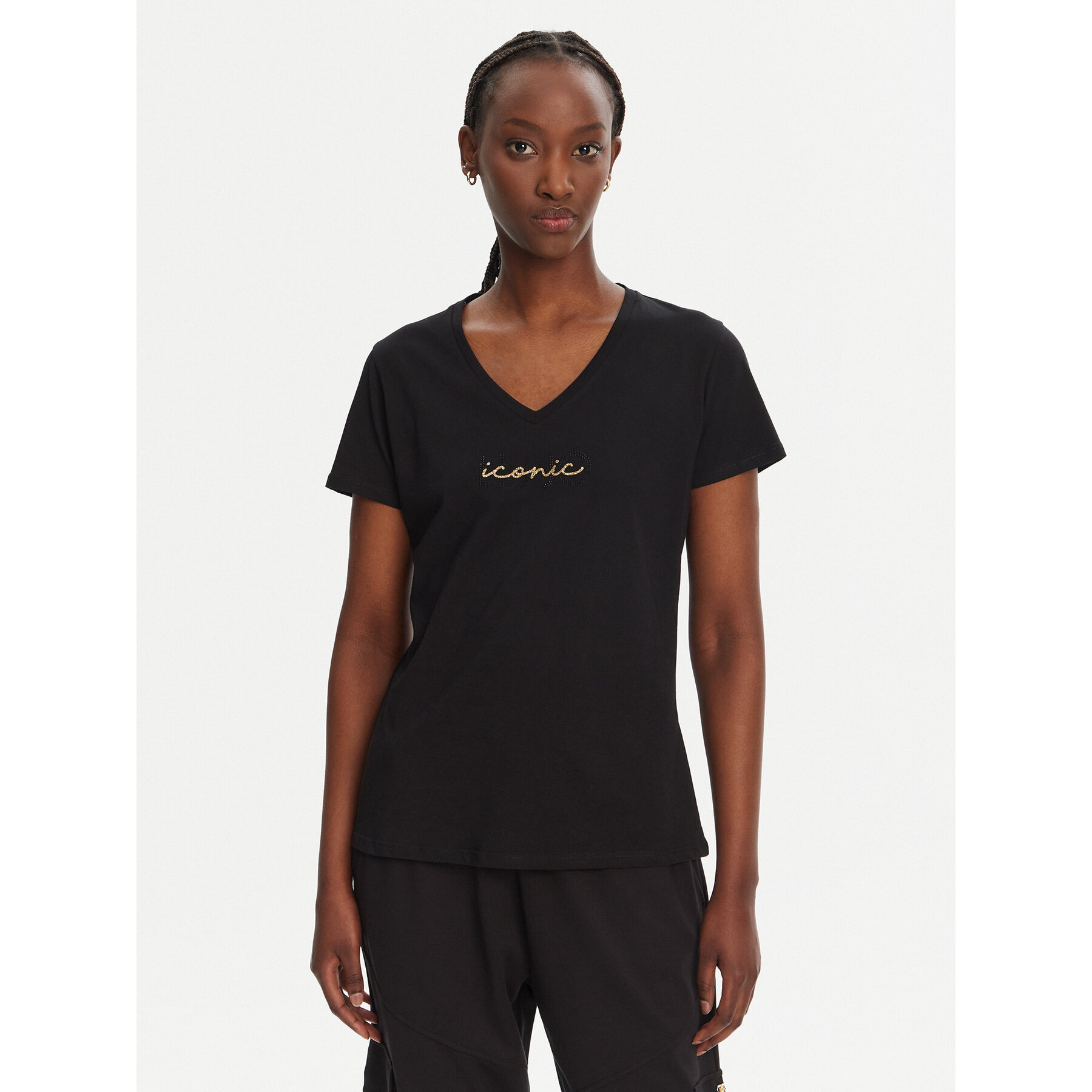 Liu Jo Sport T-Shirt TA5179 J6040 Czarny Regular Fit