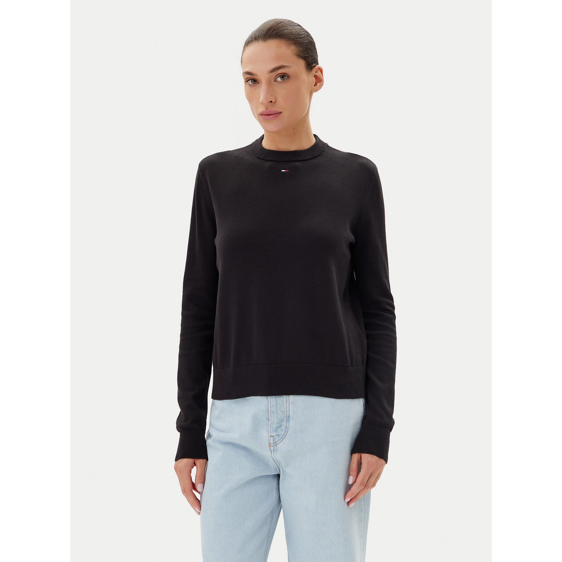 Tommy Jeans Sweter Essential DW0DW20159 Czarny Regular Fit
