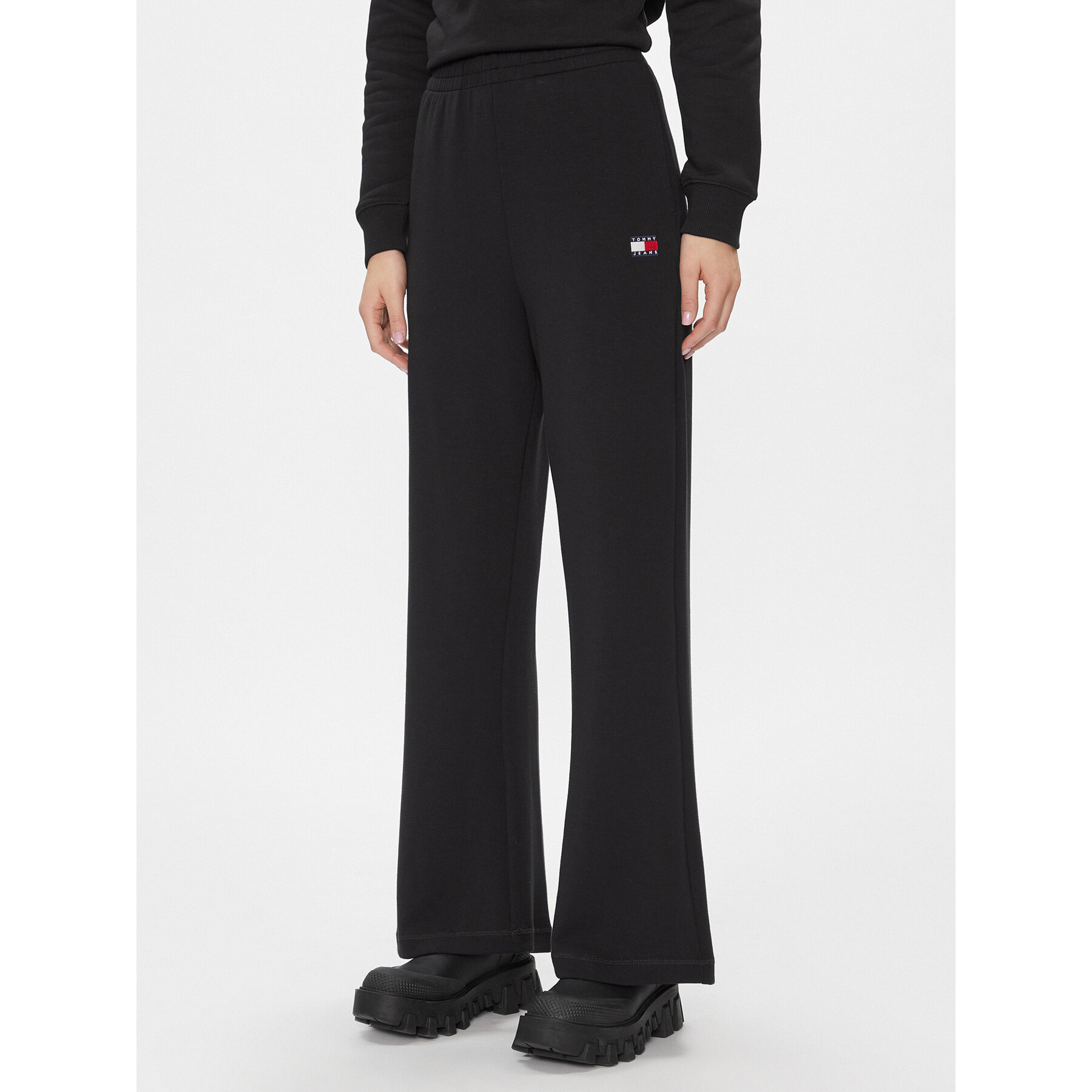 Tommy Jeans Spodnie dresowe DW0DW17312 Czarny Wide Leg