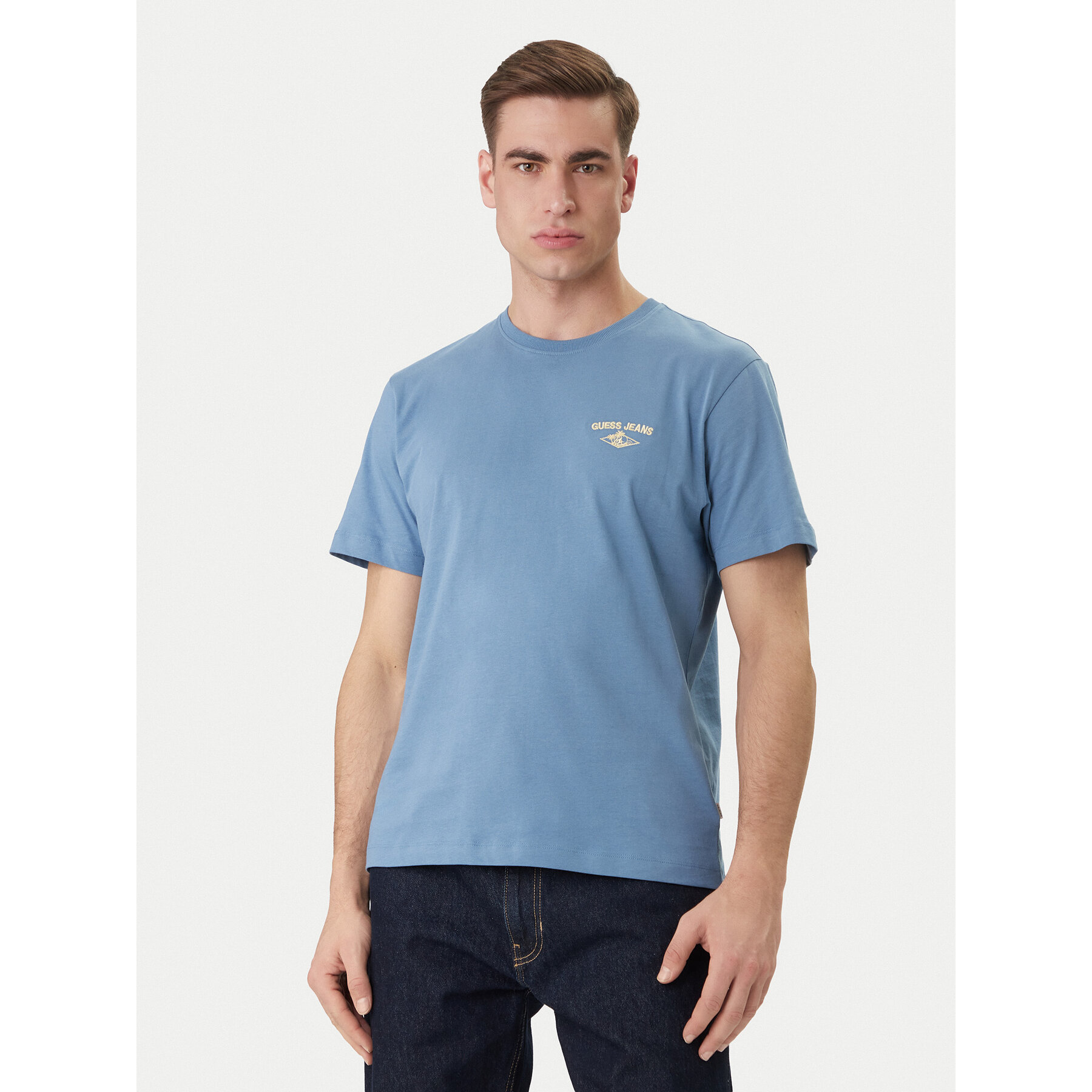 Guess Jeans T-Shirt M6GIB7 K8HM0 Niebieski Regular Fit