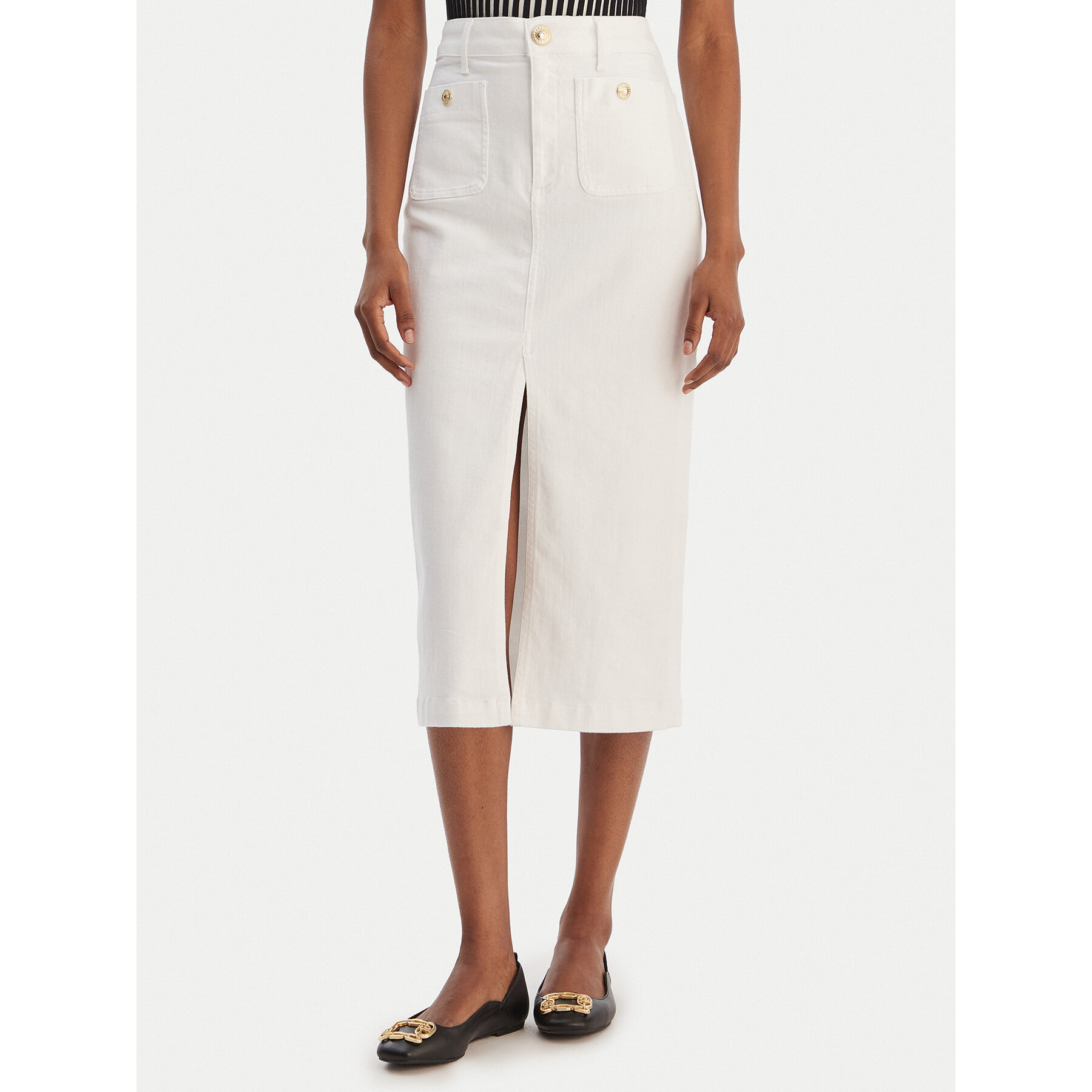 Liu Jo Spódnica jeansowa UA6259 D0275 Biały Regular Fit