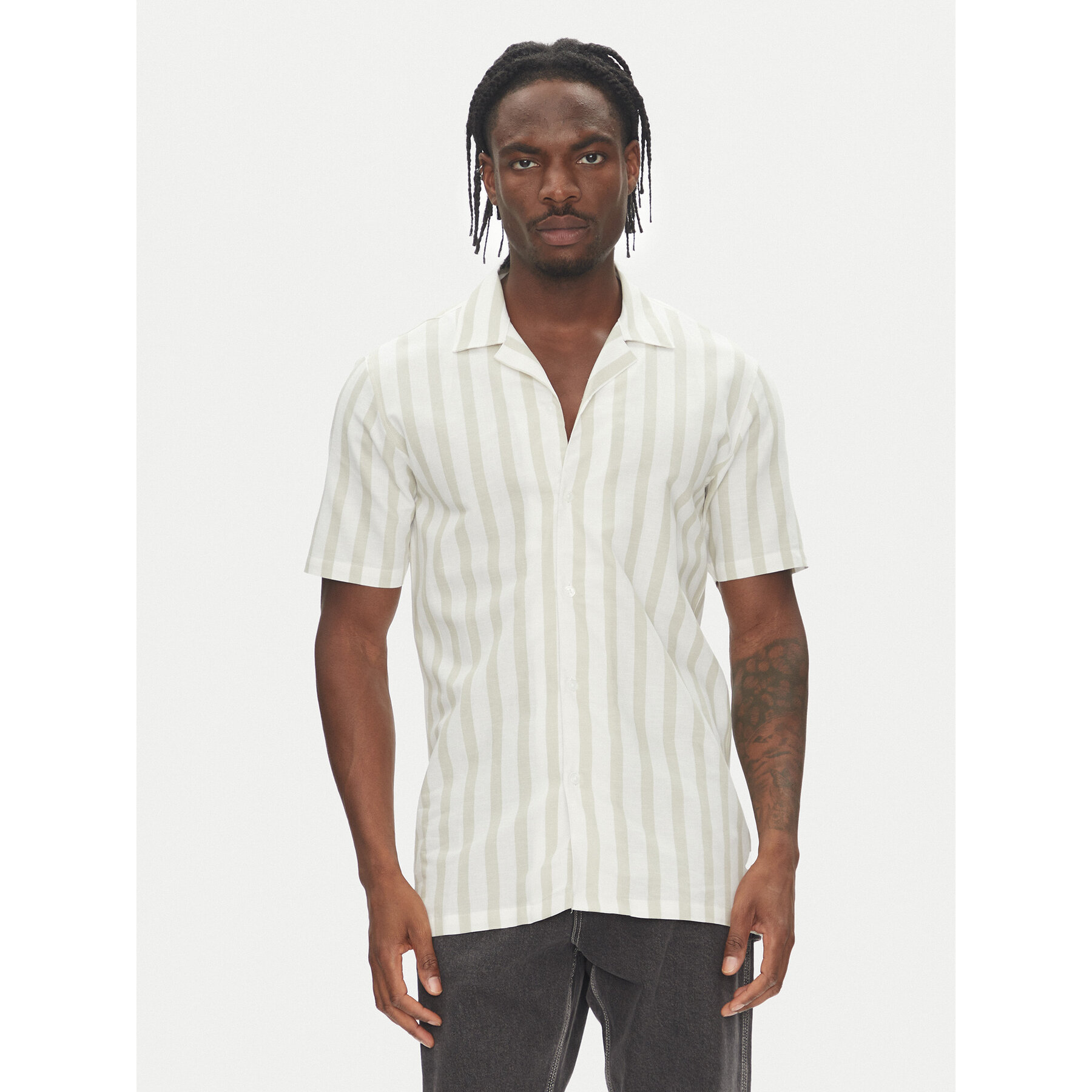 Lindbergh Koszula 30-203321 Beżowy Relaxed Fit