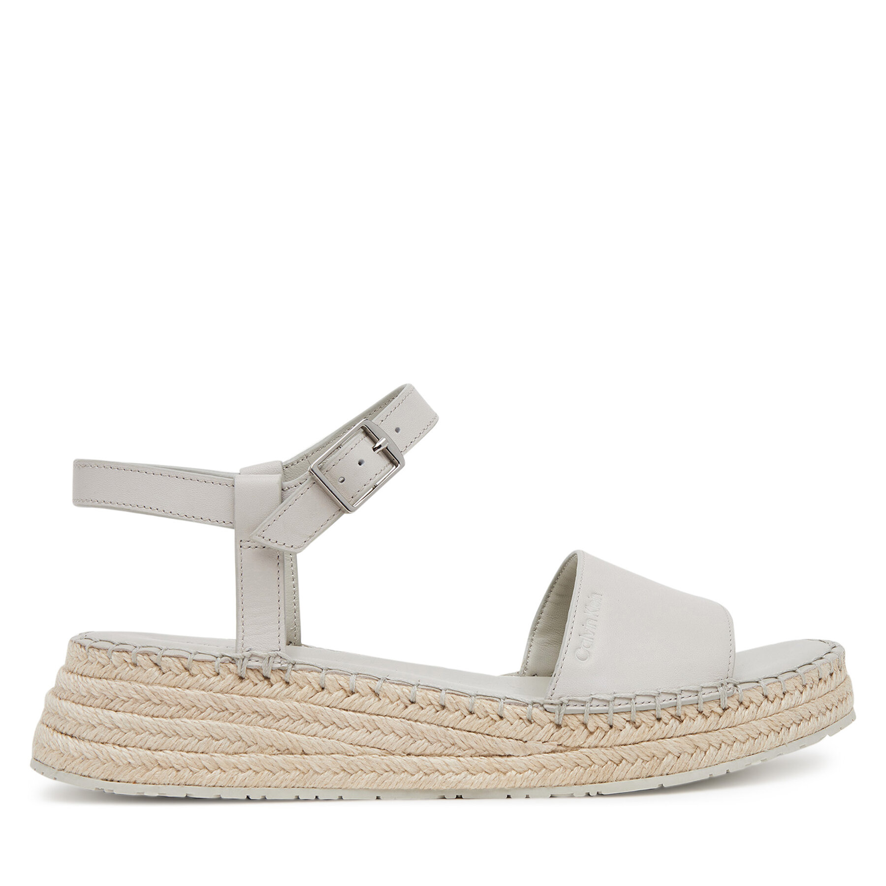 Calvin Klein Espadryle Wedge Rope Sandal Lth HW0HW02546 Biały