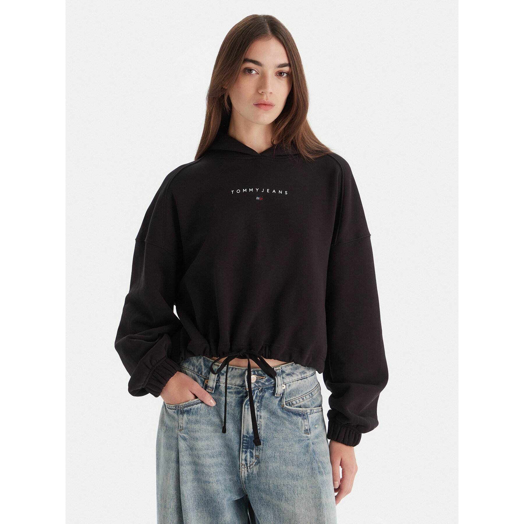 Tommy Jeans Bluza Bling Linear DW0DW21607 Czarny Regular Fit