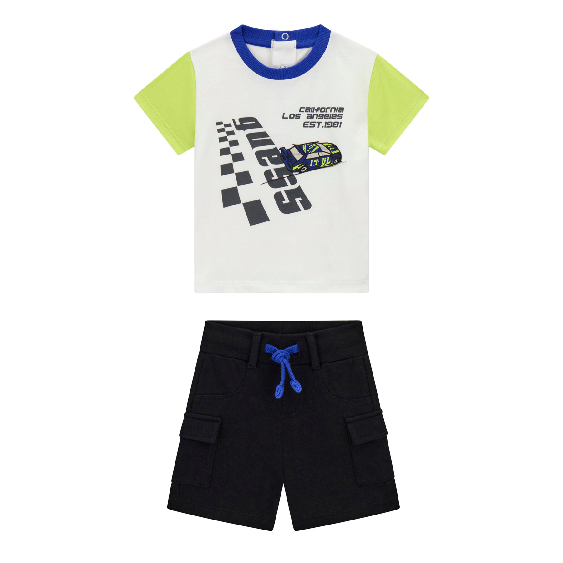 Guess Komplet t-shirt i szorty sportowe I6RG01 K8HM4 Kolorowy Regular Fit