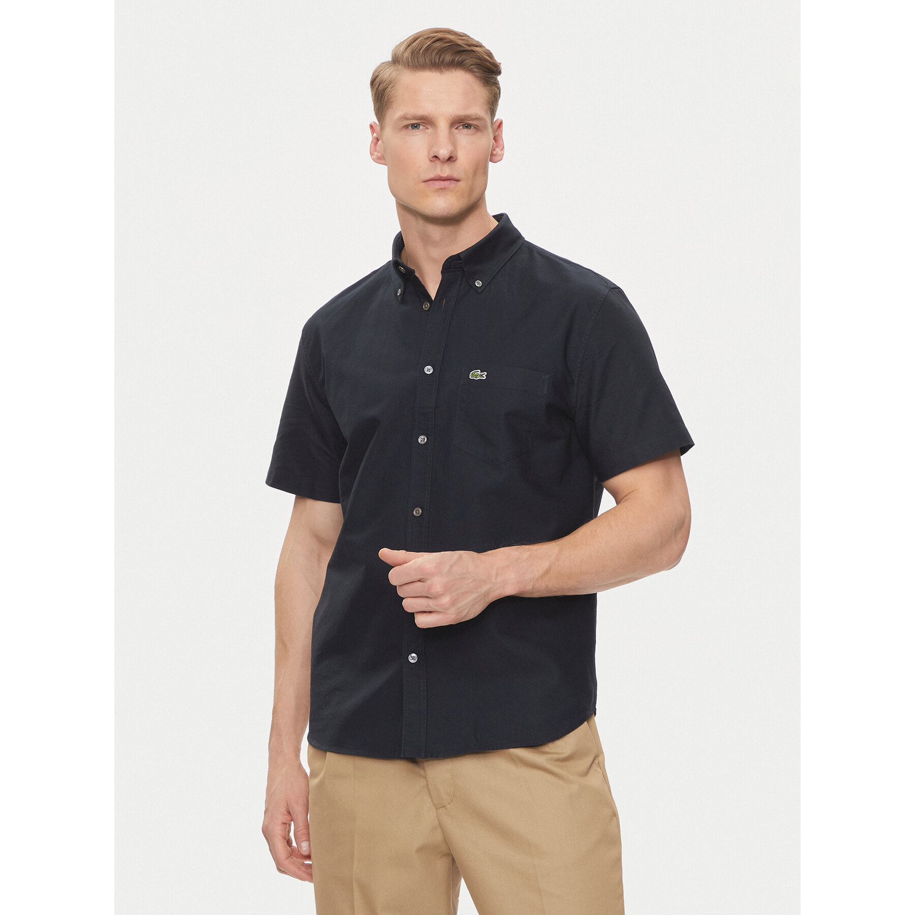 Lacoste Koszula CH1917 Granatowy Regular Fit